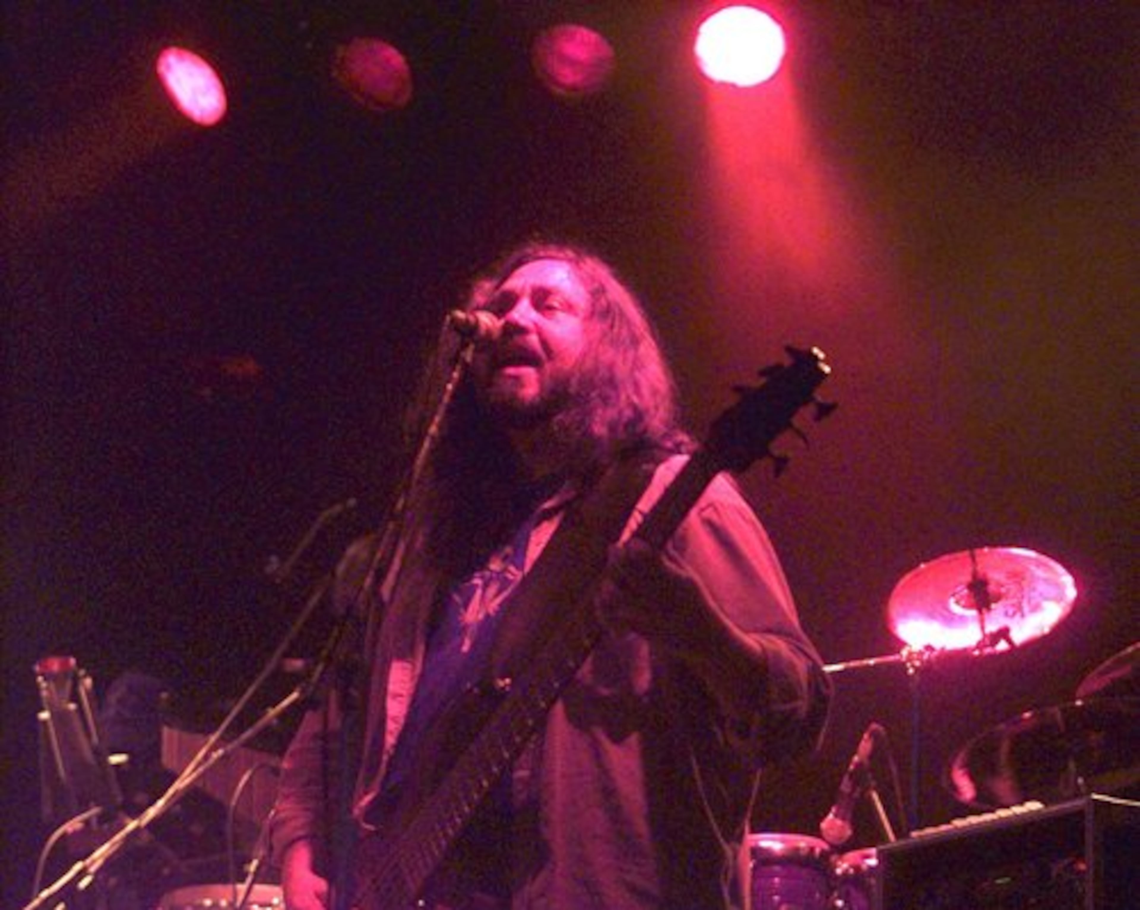 1998: Widespread Panic bass player Dave Schools performs in a free concert on Washington Street in downtown Athens in April 1998.