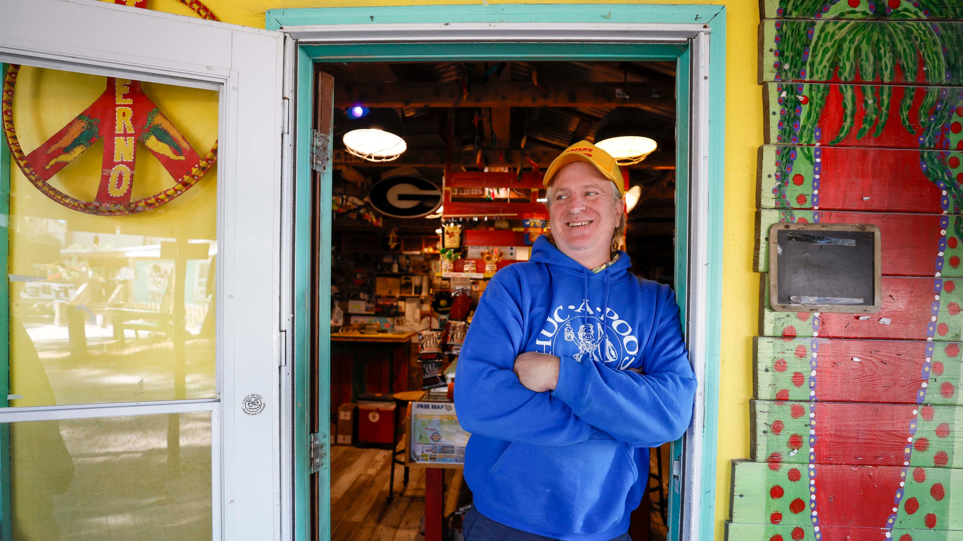Brian Hogan, owner of the Inferno Hot Sauce Emporium, co-owned three Atlanta-area restaurants before moving to Tybee Island in 2018. (Miguel Martinez/AJC)