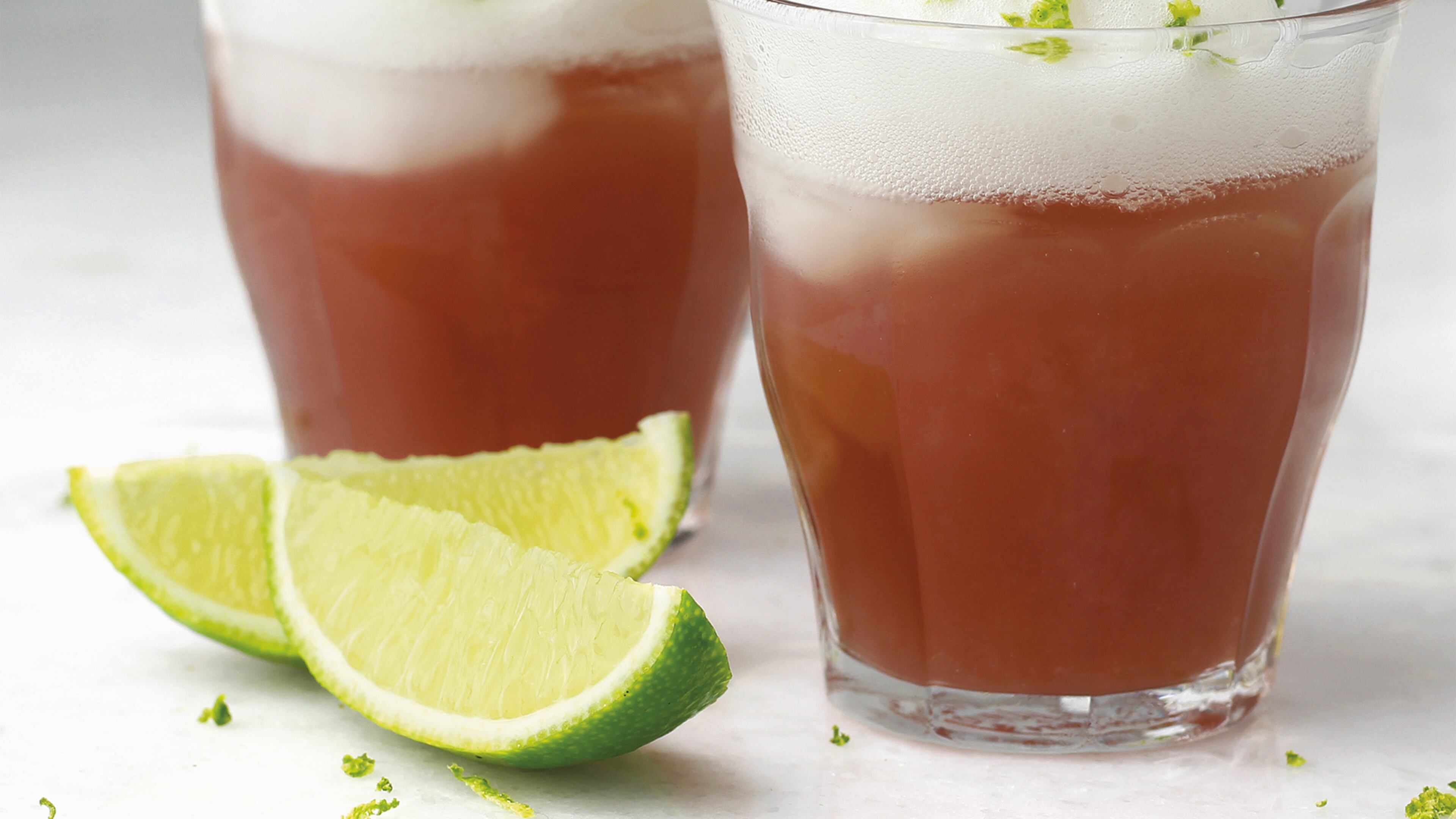 Aquafaba Fizz Shot from "4-Ingredient Smoothies + Juices" by Dee Dine (Page Street Publishing Co., 2021). Courtesy of Dee Dine