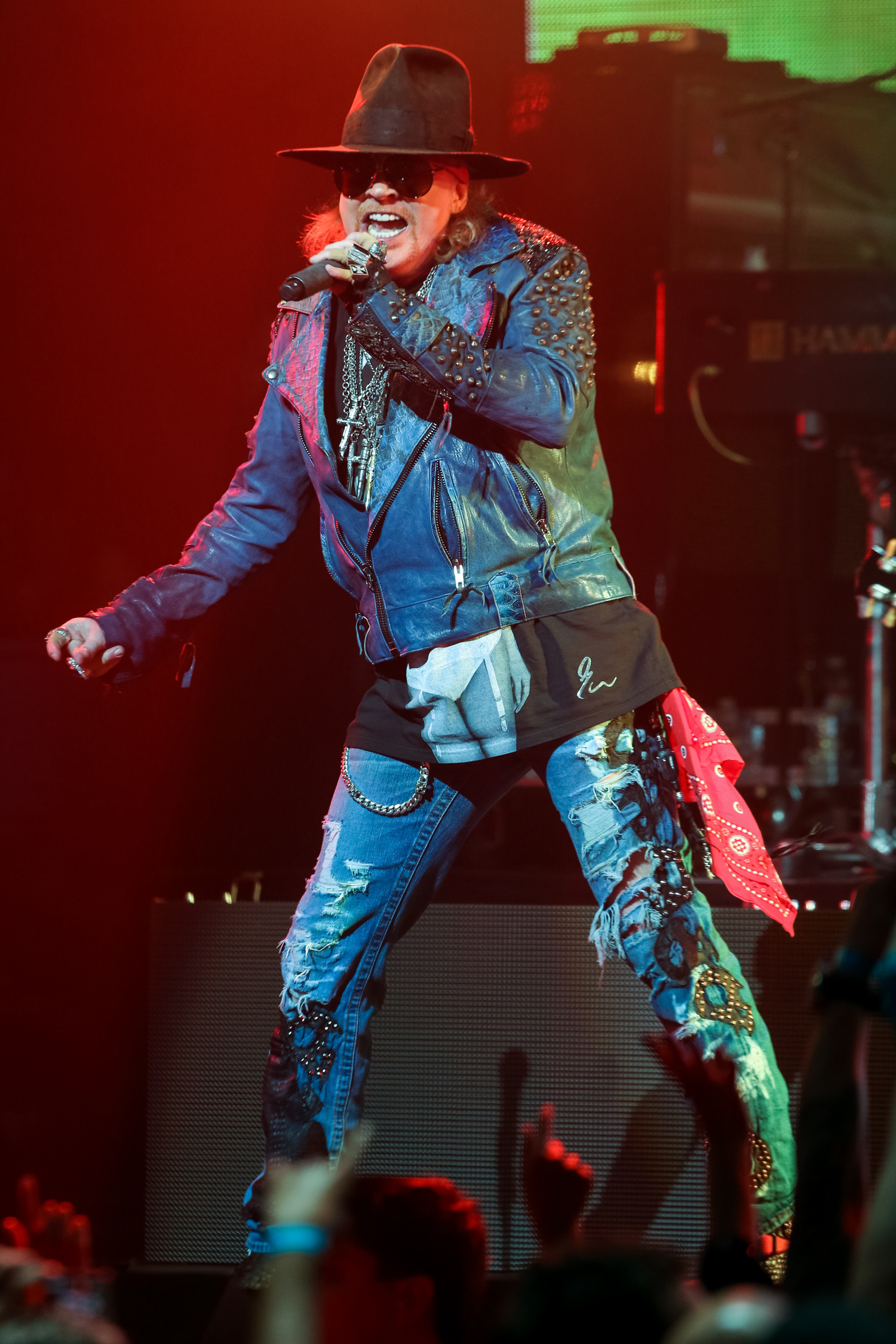 Singer Axl Rose of Guns N' Roses performs at the 6th Annual Revolver Golden Gods Award Show at Club Nokia on April 23, 2014 in Los Angeles, California. (Photo by Paul A. Hebert/Invision/AP)