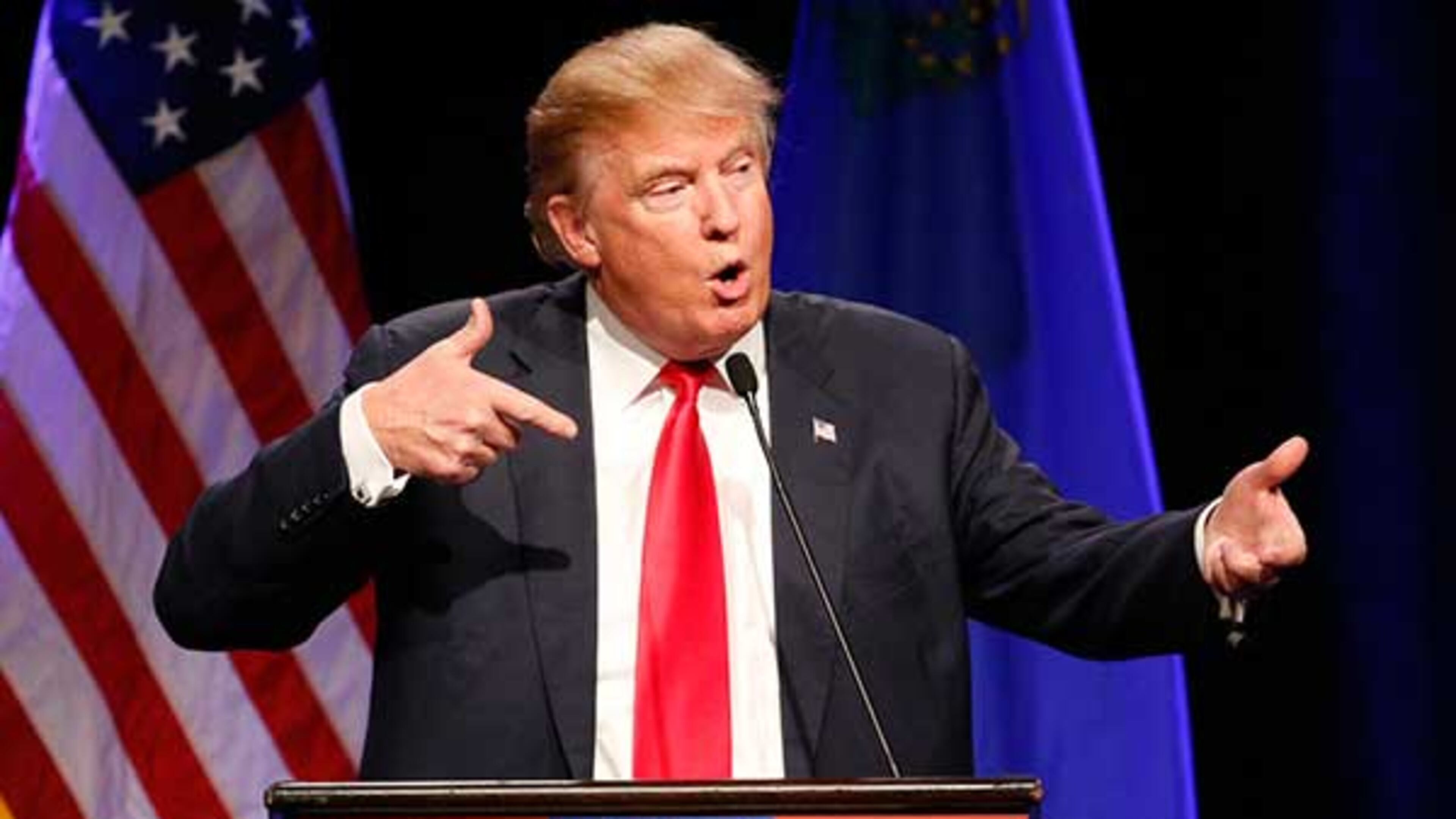 Republican presidential candidate Donald Trump speaks about Army Sgt. Bowe Bergdahl at a rally Monday, Dec. 14, 2015, in Las Vegas. (AP Photo/John Locher)
