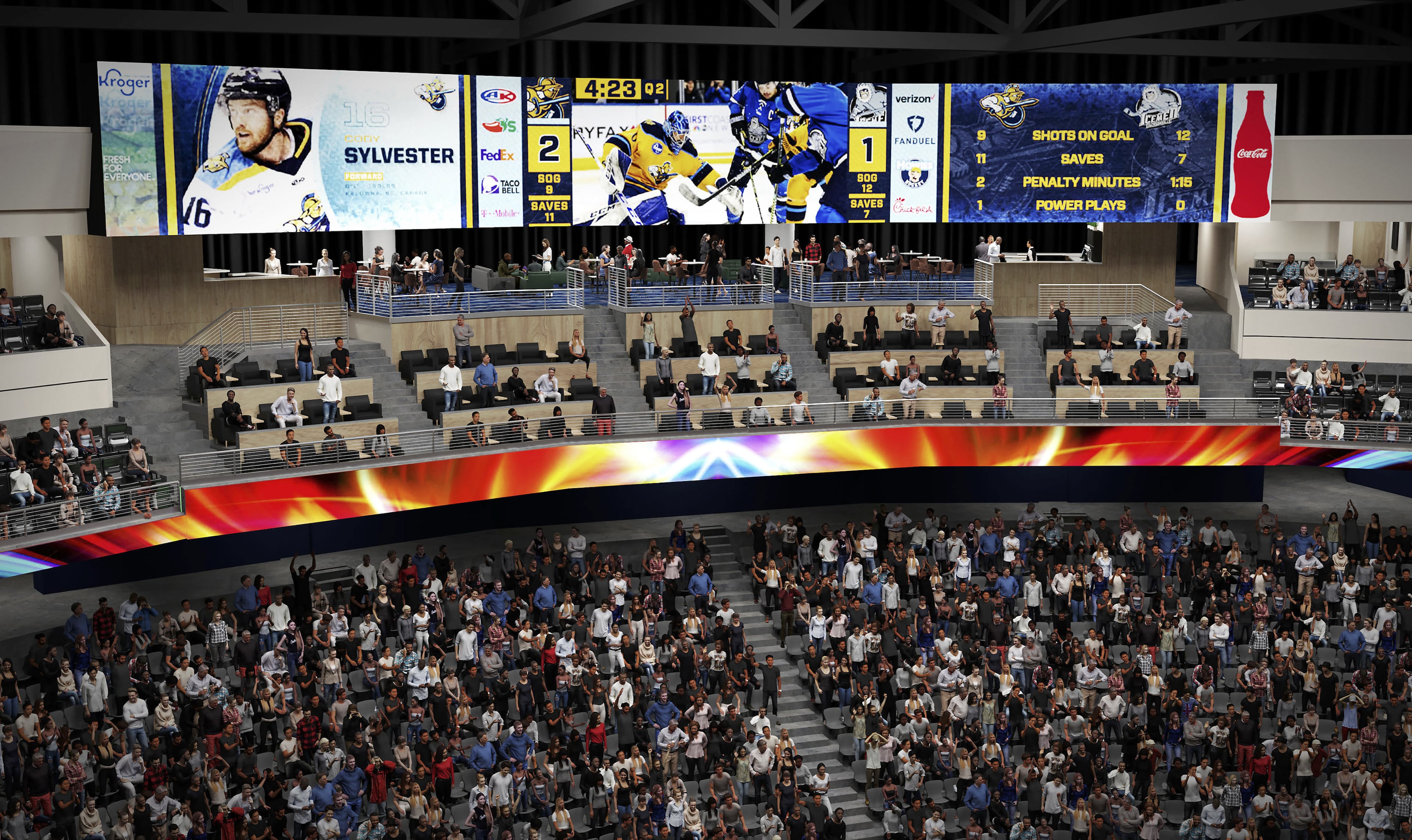 A large renovation campaign for Gas South Arena in Gwinnett County was announced in 2025, which is showcased in this rendering. (Courtesy of Gas South District)