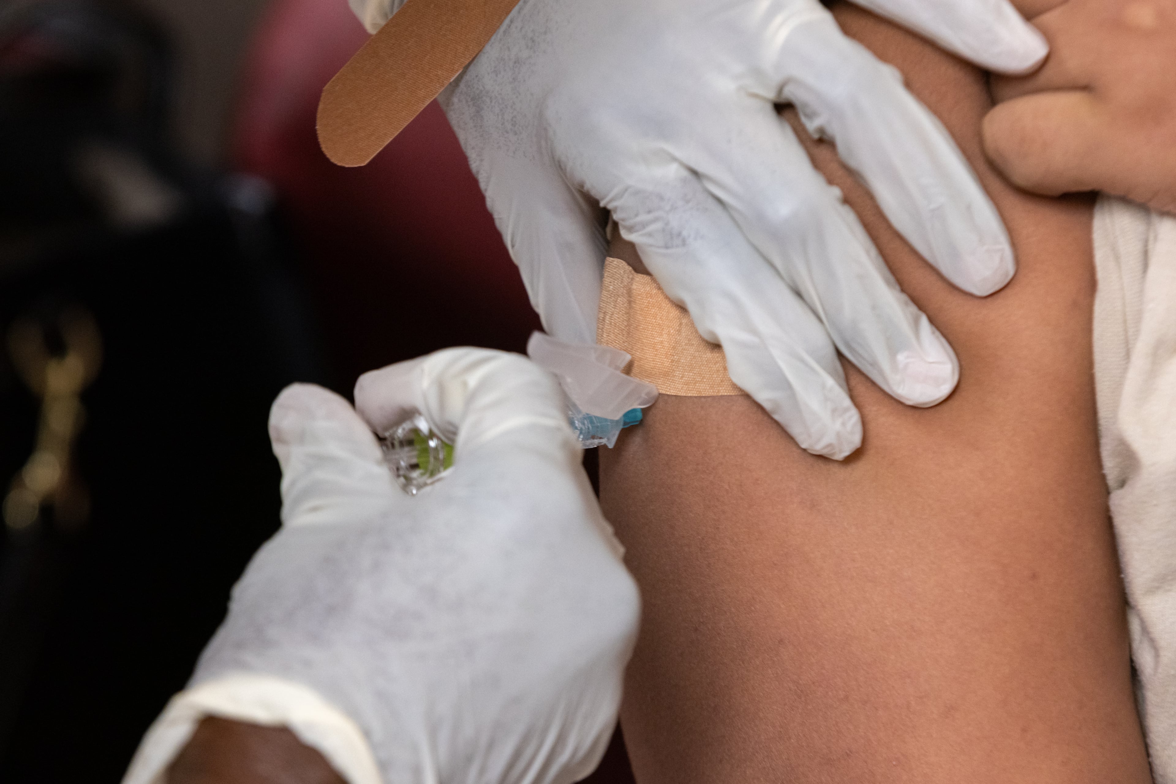 A student gets a back-to-school vaccine shot at Clifton Springs Health Center in Decatur on Tuesday, July 22, 2025. (Arvin Temkar/AJC)