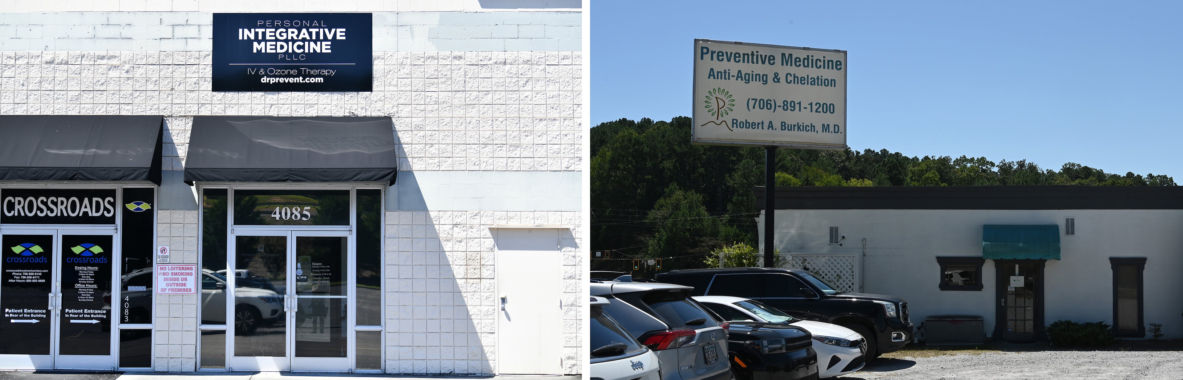 Dr. Charles Adams and Dr. Robert Burkich both cited the hands-off attitude of the Georgia medical board as the reason they each moved their practices (left and right, respectively) across the Tennessee border to Ringgold. (Hyosub Shin/AJC)