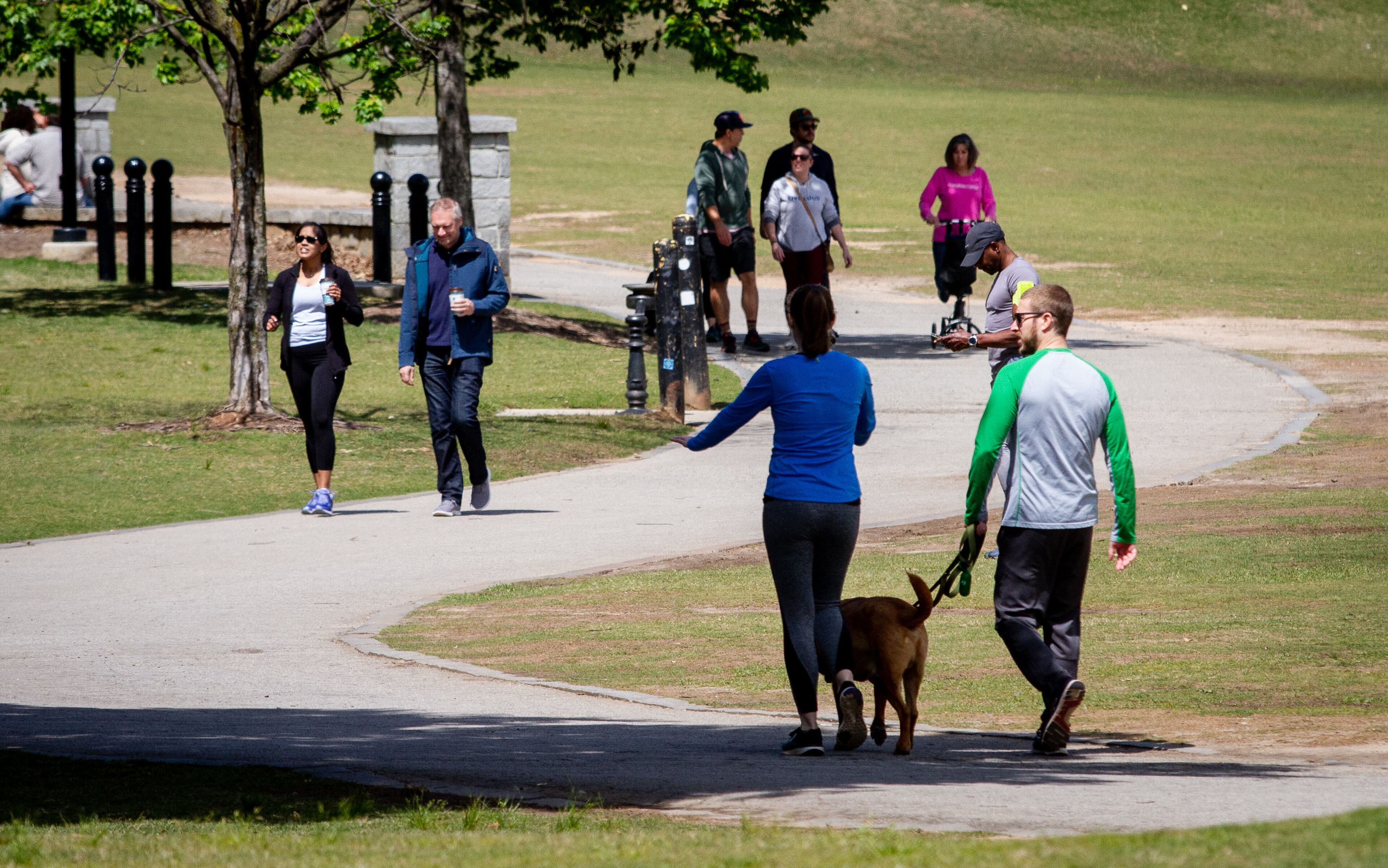 People take advantage of the beautiful weather to get outside at Piedmont Park on Sunday afternoon, April 26, 2020. (Photo: STEVE SCHAEFER / SPECIAL TO THE AJC)