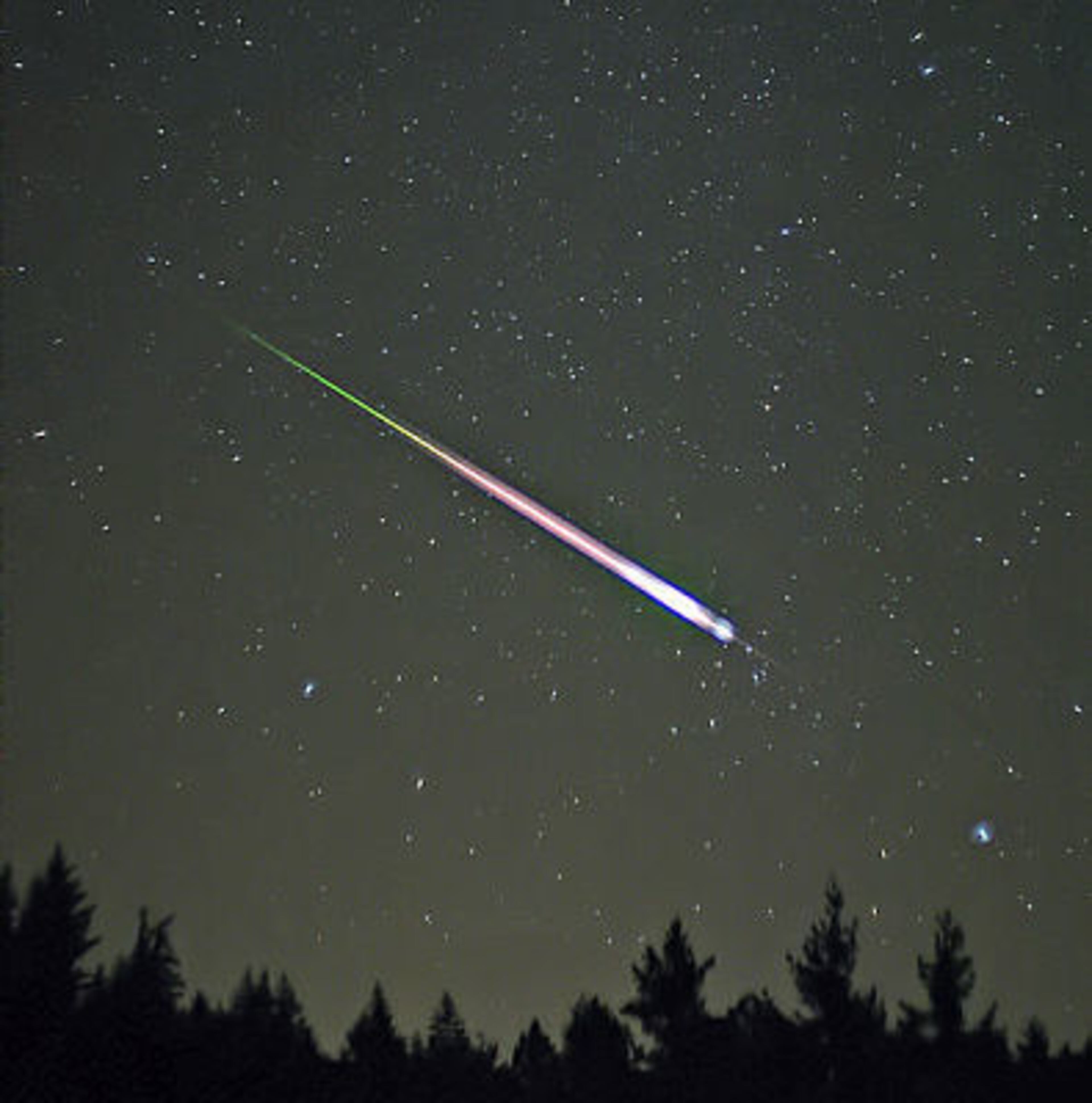 A meteor during the peak of the 2009 Leonid Meteor Shower.