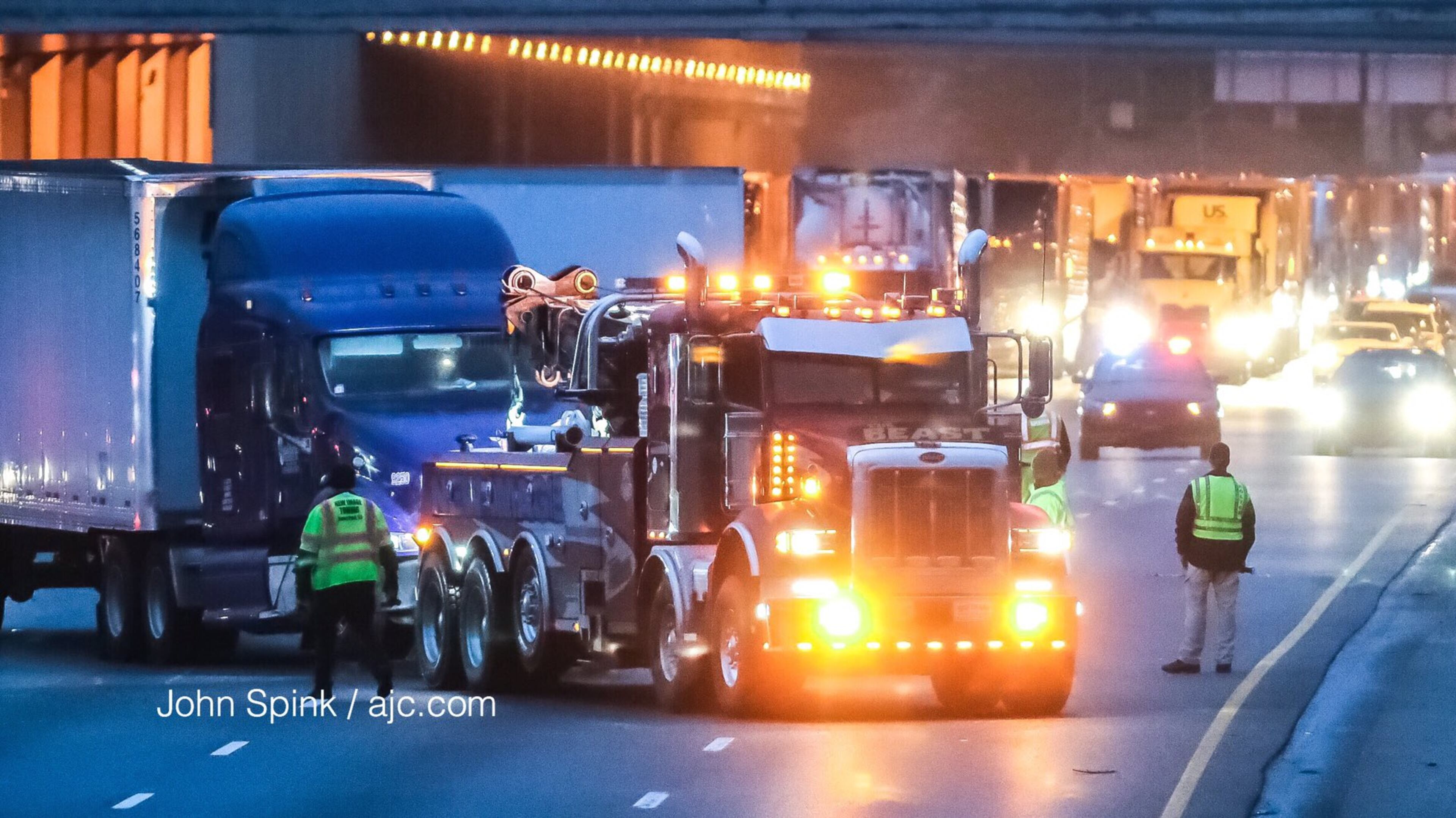 The interstate was shut down after a deadly tractor-trailer crash on I-285 near Hartsfield-Jackson International Airport.