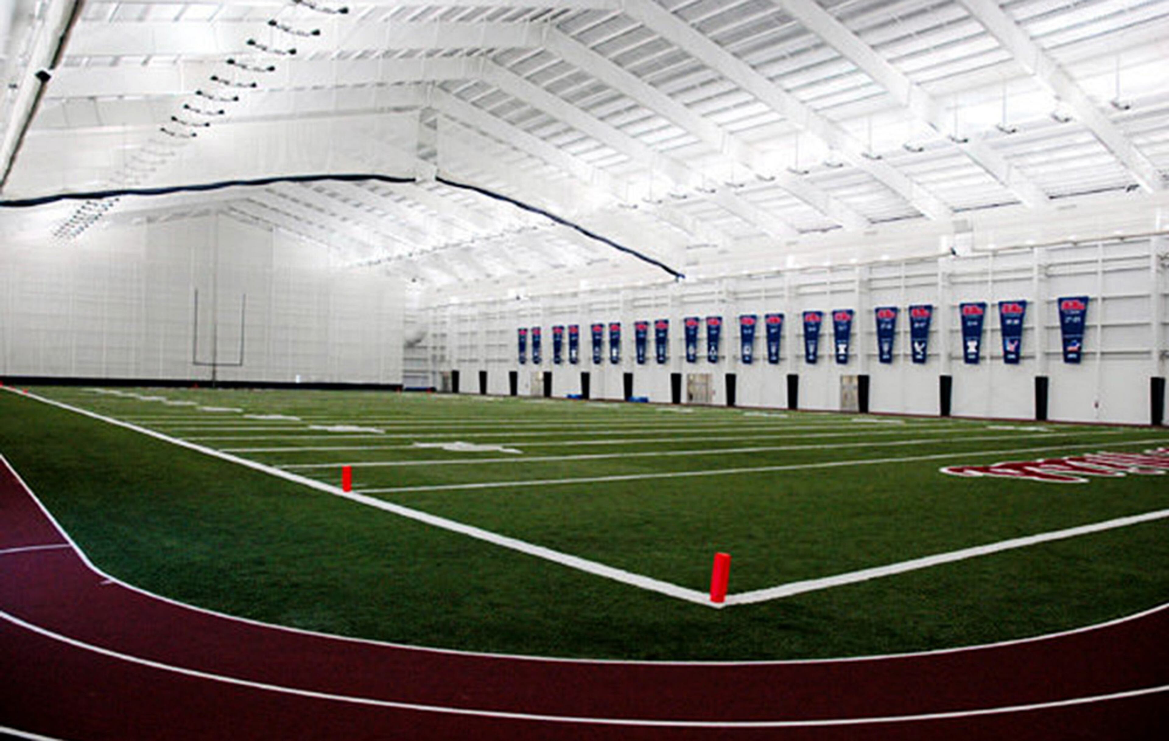 Located beside the south end zone of Vaught-Hemingway Stadium, the Rebels moved practices inside a $18 million multi-purpose structure in fall 2004. In 2013, the structure underwent a renovation that expanded the existing weight room and expanded the locker room to include a new player lounge.