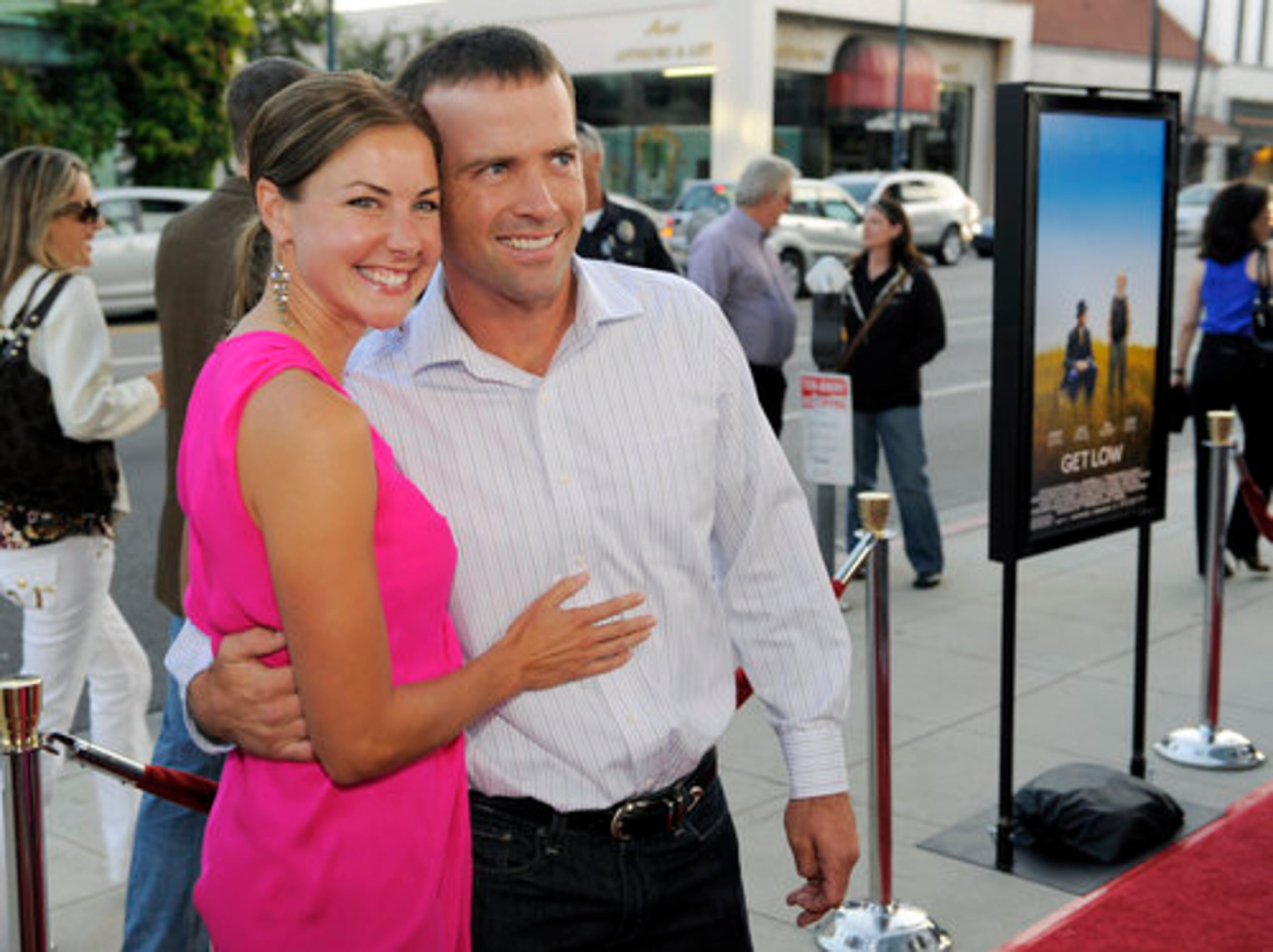 Lucas Black, a cast member in "Get Low, " arrives with his girlfriend Maggie O'Brien.