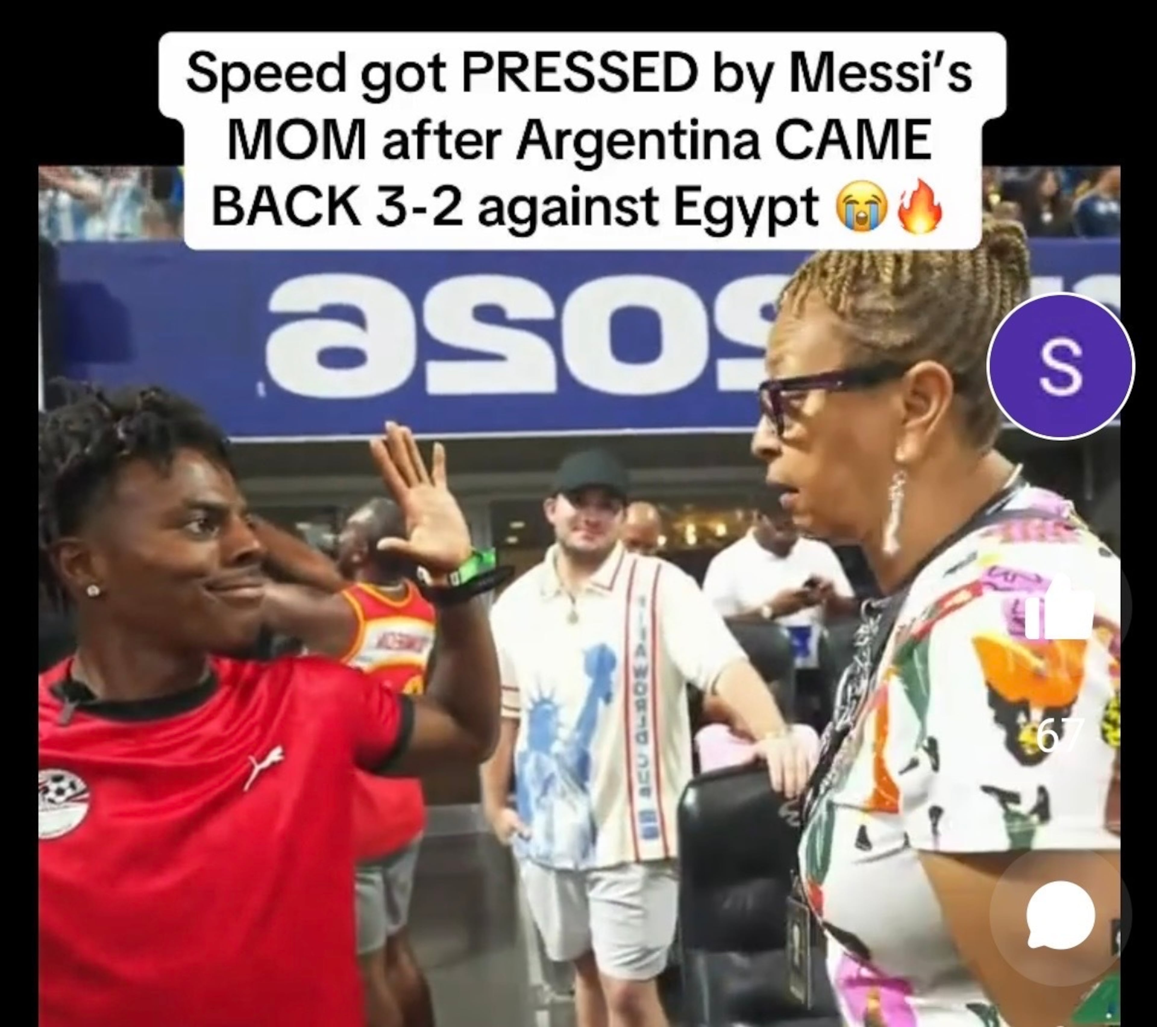 Messi's mom? Atlanta's Cecilia Houston-Torrence (right) certainly is not. (USA Funs on newsbreak.com)