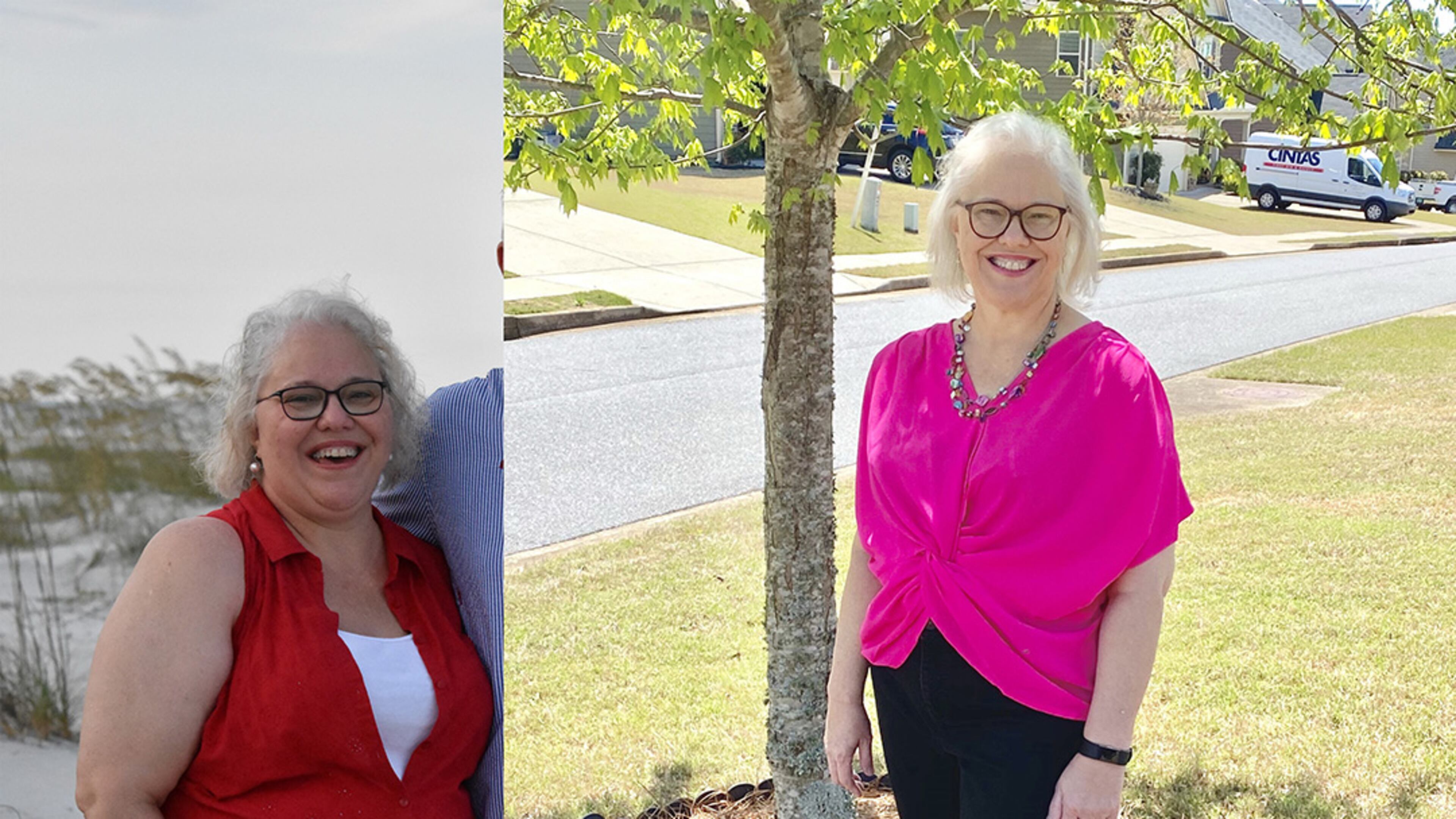 In the photo on the left, taken in July 2018, Annette Caldwell weighed 240 pounds. In the photo on the right, taken in April, she weighed 187 pounds. (Photos contributed by Annette Caldwell)