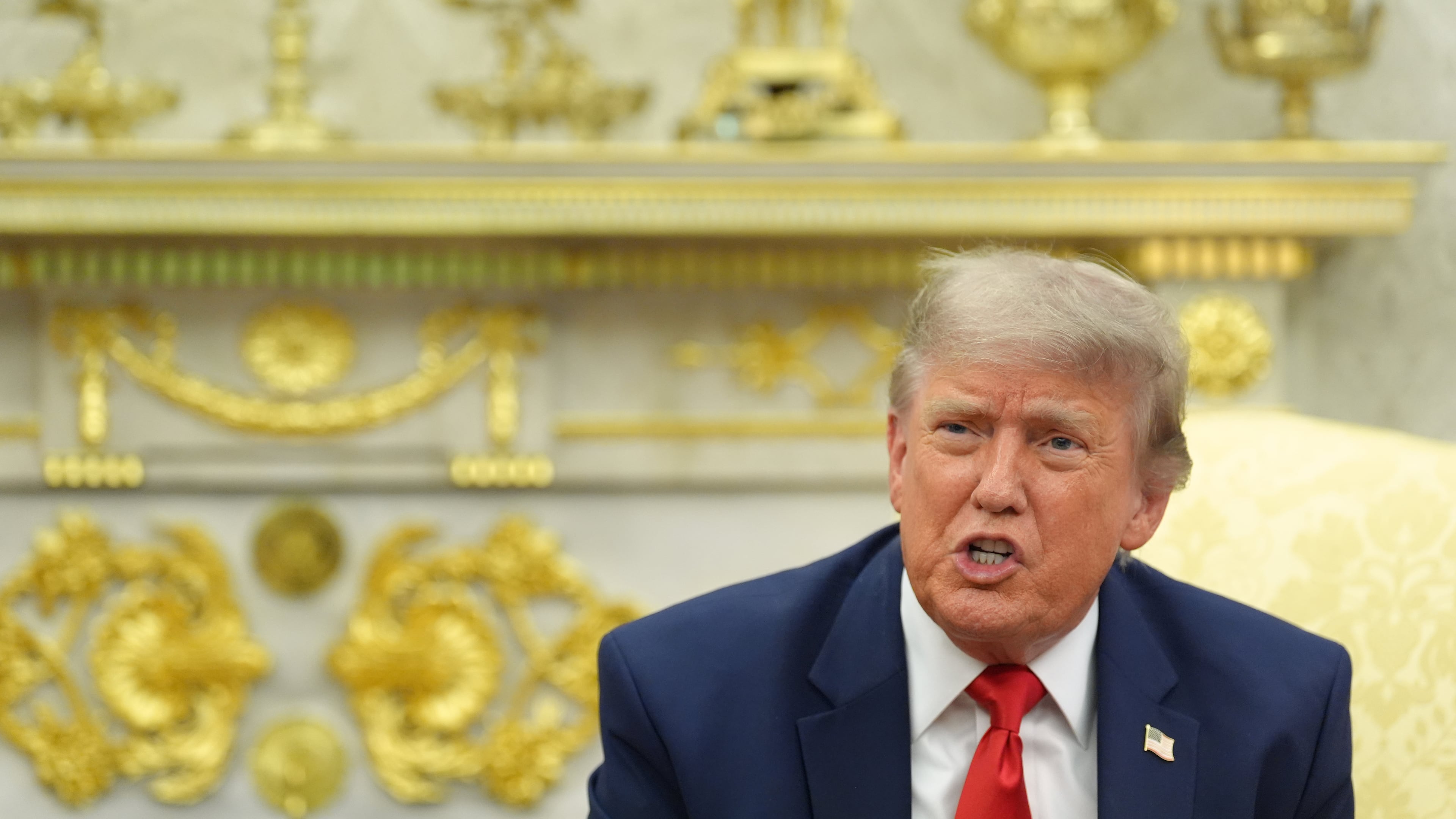 President Donald Trump speaks as he meets with NATO Secretary General Mark Rutte in the Oval Office at the White House, Wednesday, June 24, 2026, in Washington. (AP Photo/Jacquelyn Martin)