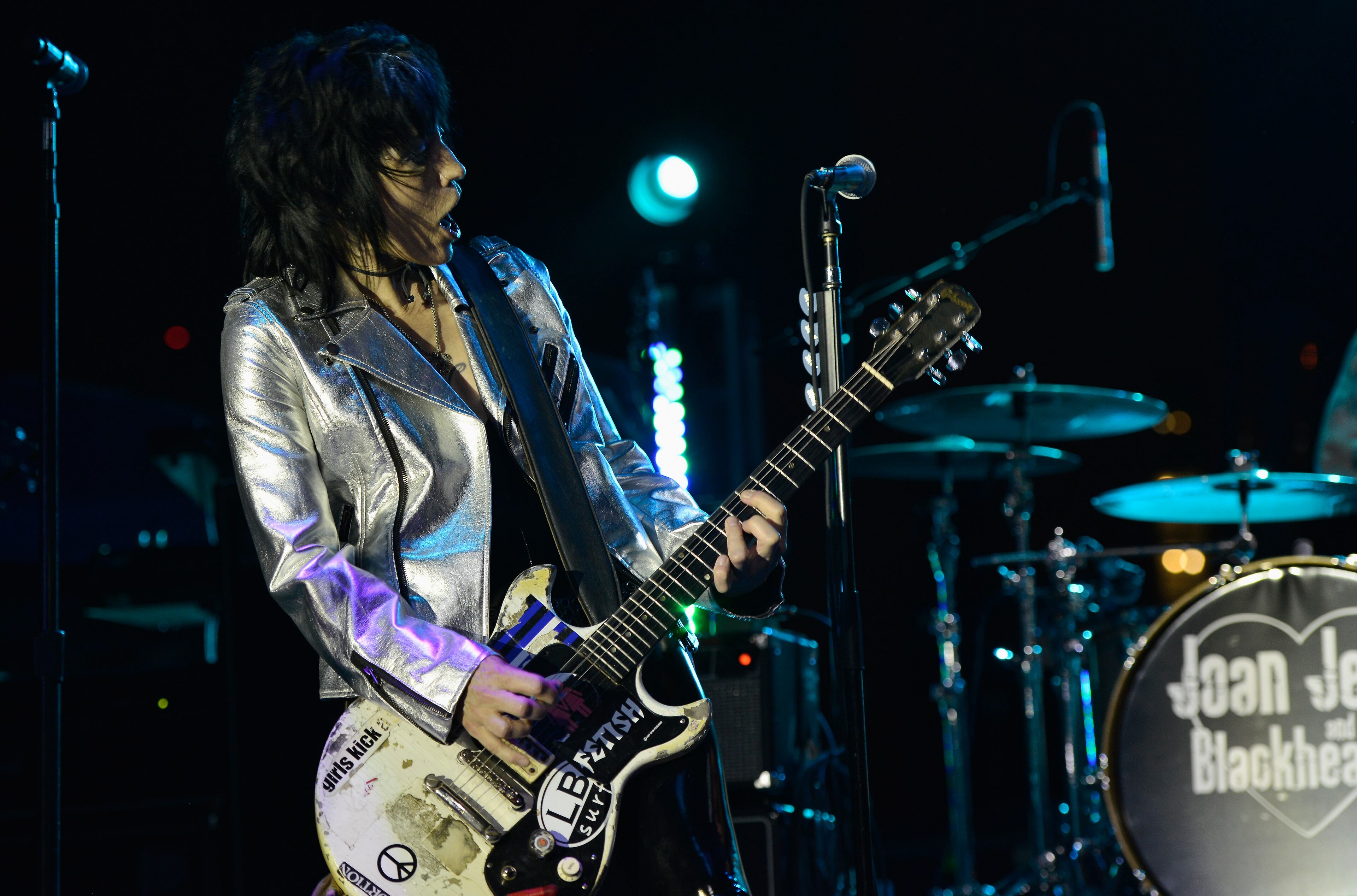 CLEVELAND, OH - JULY 21: Joan Jett and the Blackhearts performace at the 2014 Gibson Brands AP Music Awards at the Rock and Roll Hall of Fame and Museum on July 21, 2014 in Cleveland, Ohio. (Photo by Duane Prokop/Getty Images)