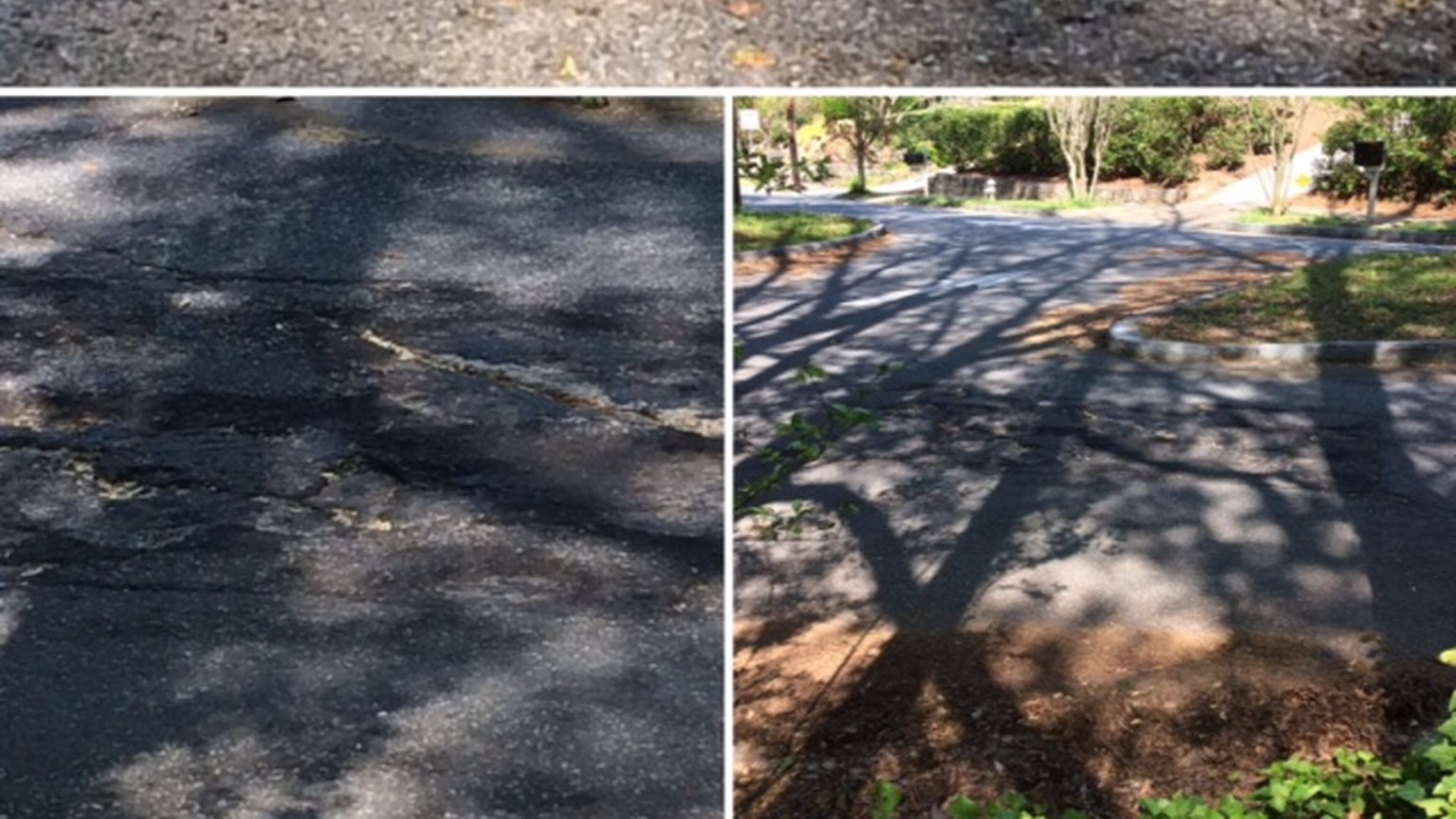 Eva Somer Belle would love to see these potholes filled and fixed in a timely manner. Photo Eva Somer Belle.