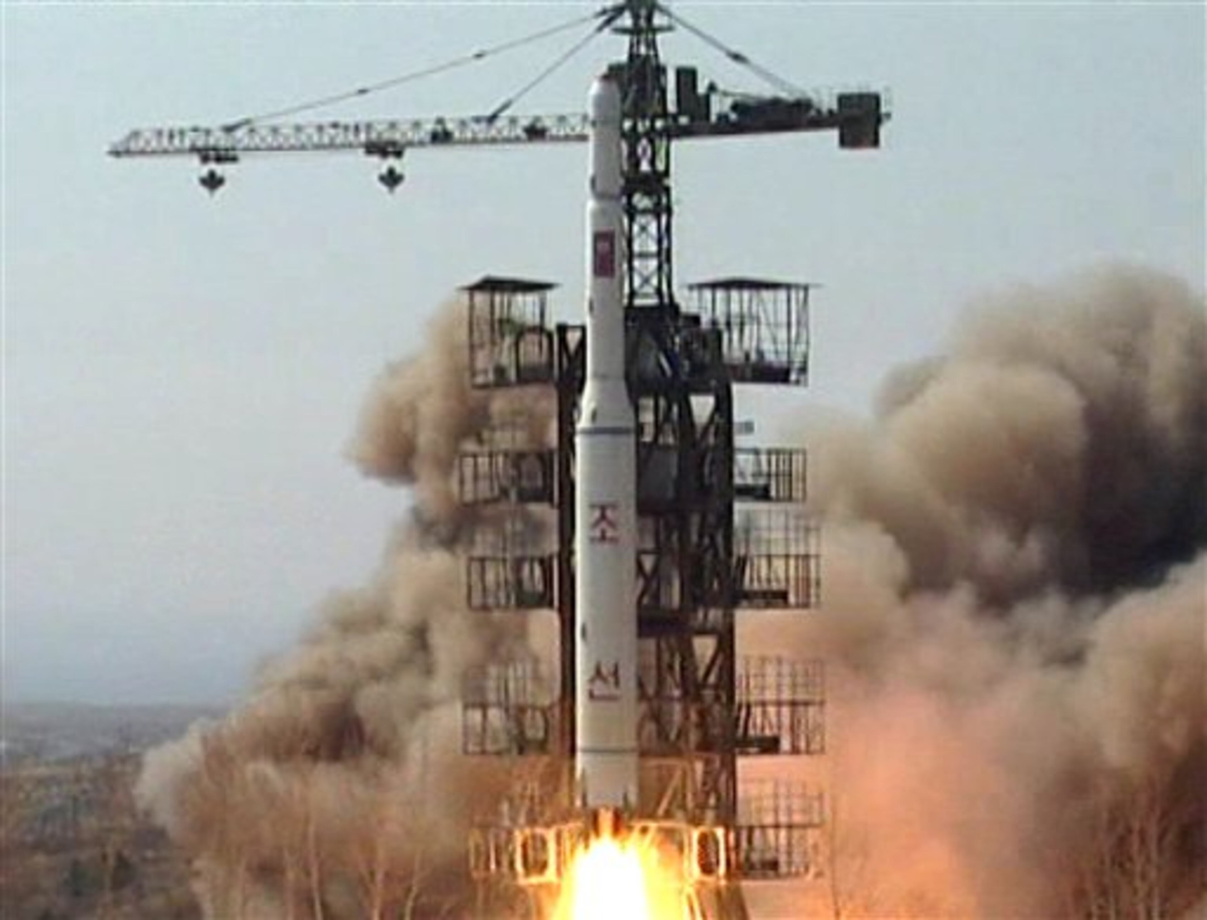 FILE - This April 5, 2009 file image made from KRT video, shows the launch of a missile in Musudan-ri, North Korea. North Korea fired a long-range rocket Wednesday, Dec. 12, 2012, South Korean officials said, defying warnings from the U.N. and Washington.