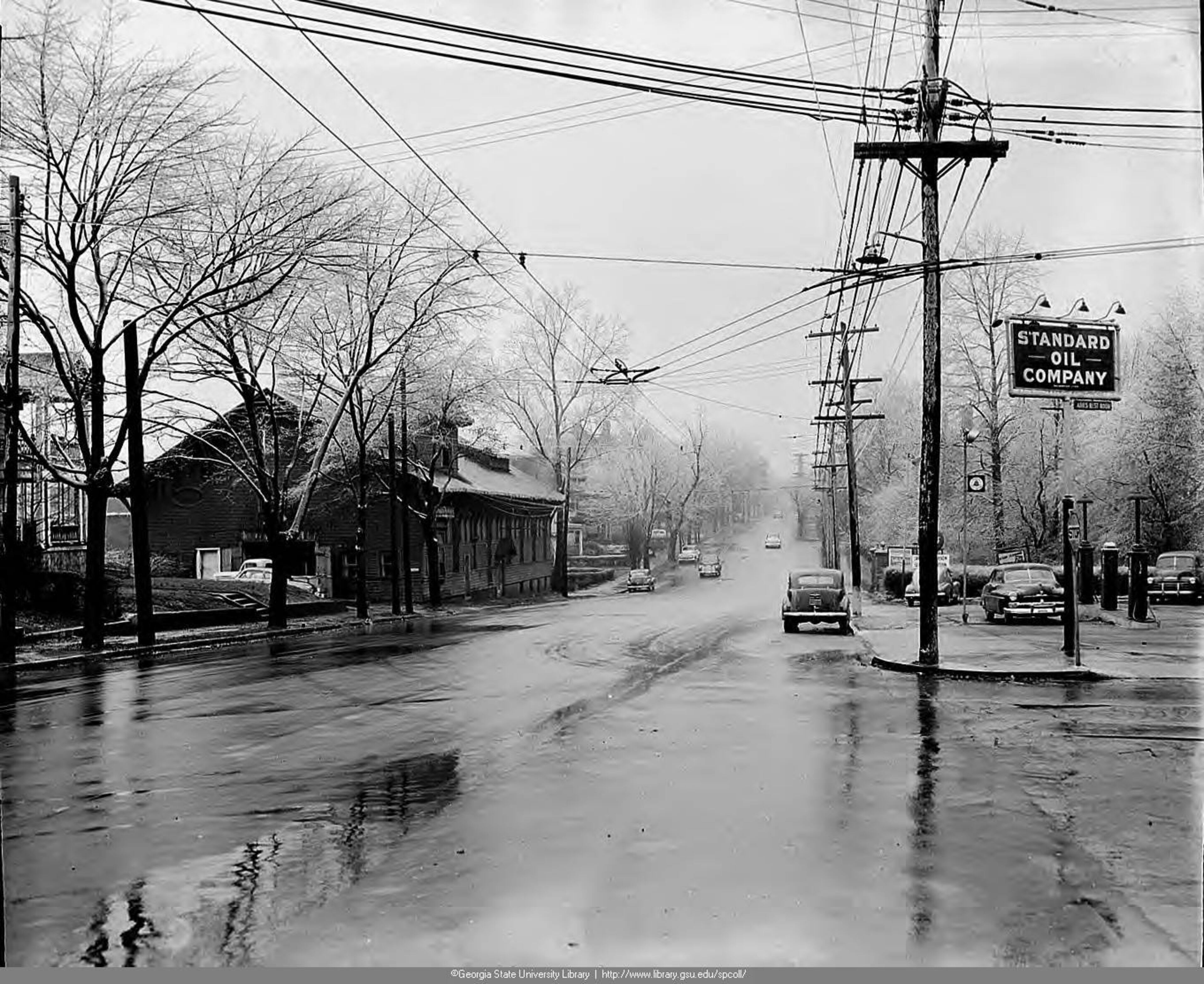 Edgewood Avenue, looking west at Elizabeth Street, Atlanta, 1951. N03-21_01, Tracy O'Neal Photographic Collection, 1923-1975, Photographic Collection. Special Collections and Archives, Georgia State University Library.