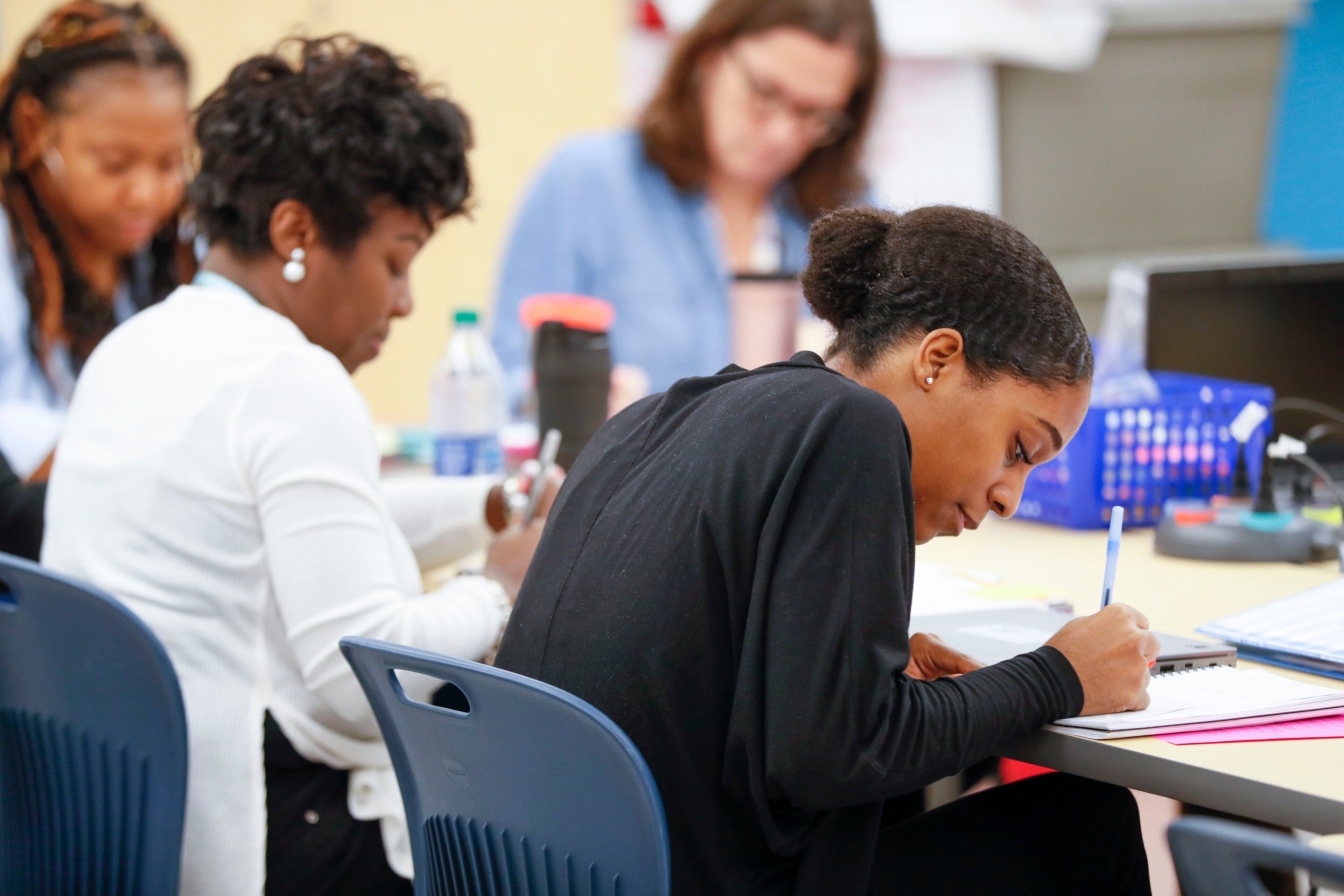 October 24, 2019 - Atlanta - 90 minute PLC, instructional planning period for first grade teachers. We follow Harper Archer's principal, Dr. Dione Simon Taylor, on her morning routine. Bob Andres / robert.andres@ajc.com