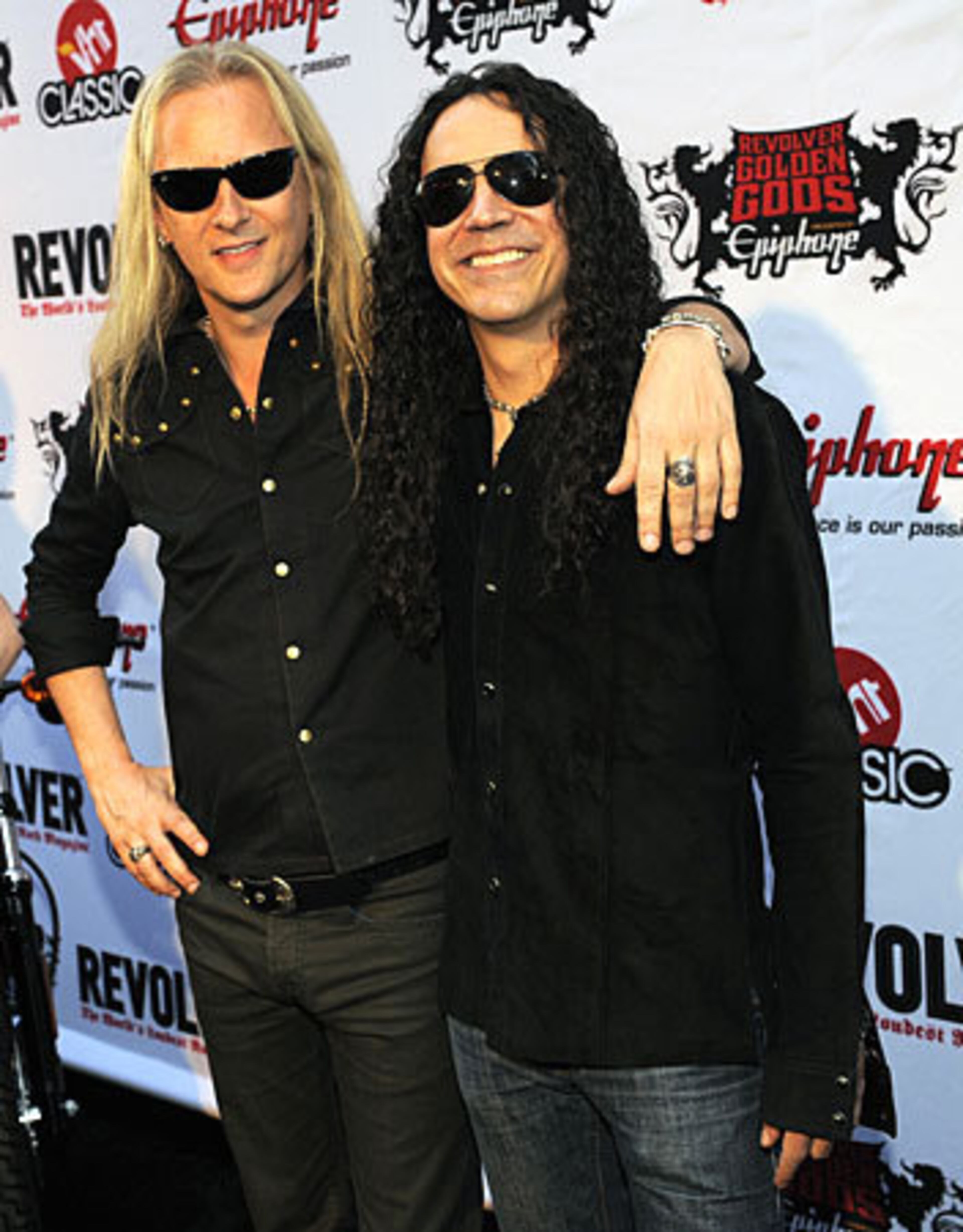 Jerry Cantrell, left, and Mike Inez of the band Alice in Chains arrive.