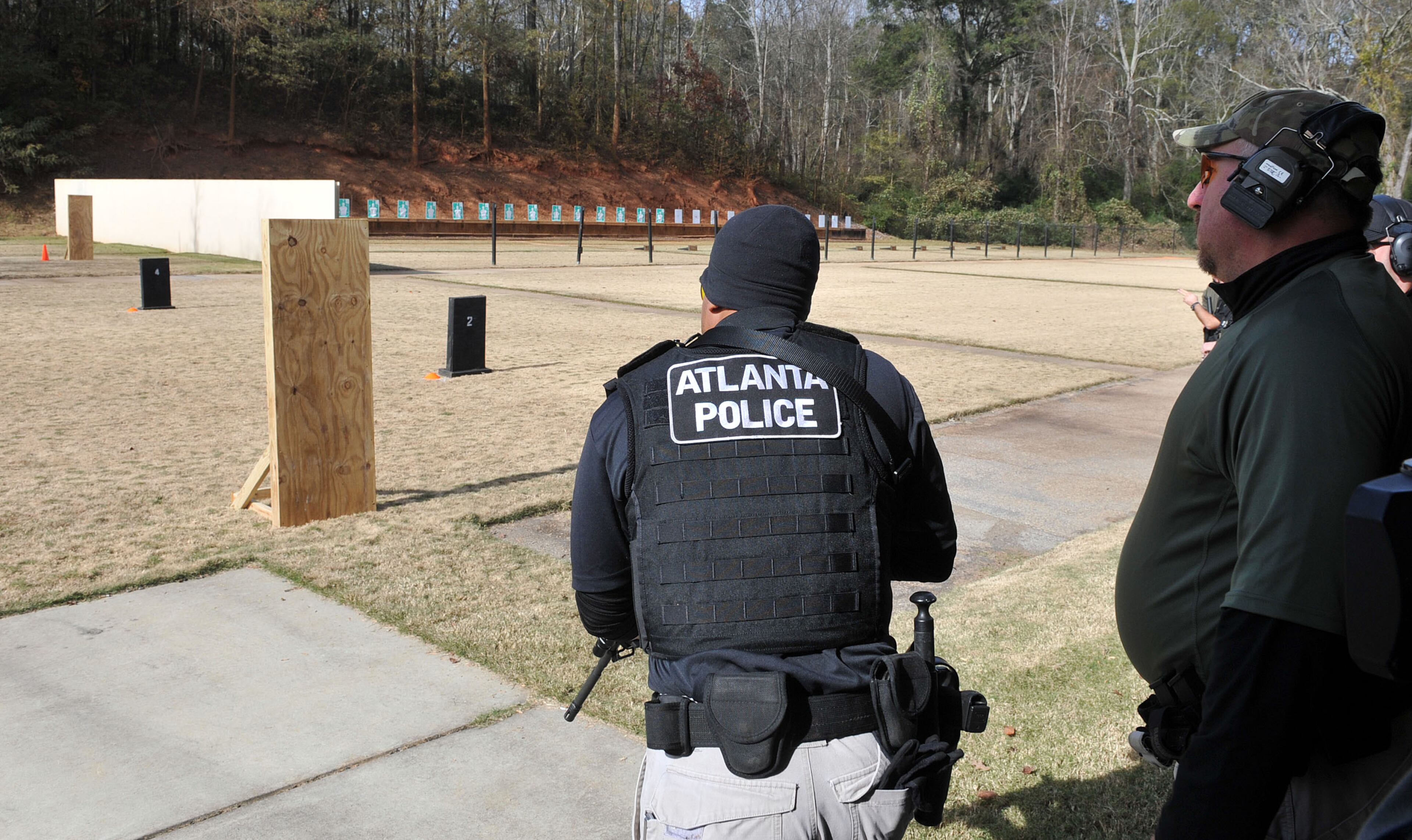 November 24, 2015 ATLANTA Officers with the Atlanta Police Department conduct advanced patrol rifle training at its firearms range Tuesday, November 24, 2015. The training was scheduled prior to the terrorist attacks in Paris and is for Department personnel who are equipped with enhanced weaponry. The patrol rifle training focused on enhancing officer skills when responding to active shooter incidents. The training included modules related to engaging multiple targets and increasing the officers speed in target acquisition, threat elimination, and reloading. The training is conducted regularly to ensure Atlanta patrol officers and members of specialized response units are prepared to respond to any occurrence where citizens of the city are targeted in an active shooting event. KENT D. JOHNSON/ kdjohnson@ajc.com