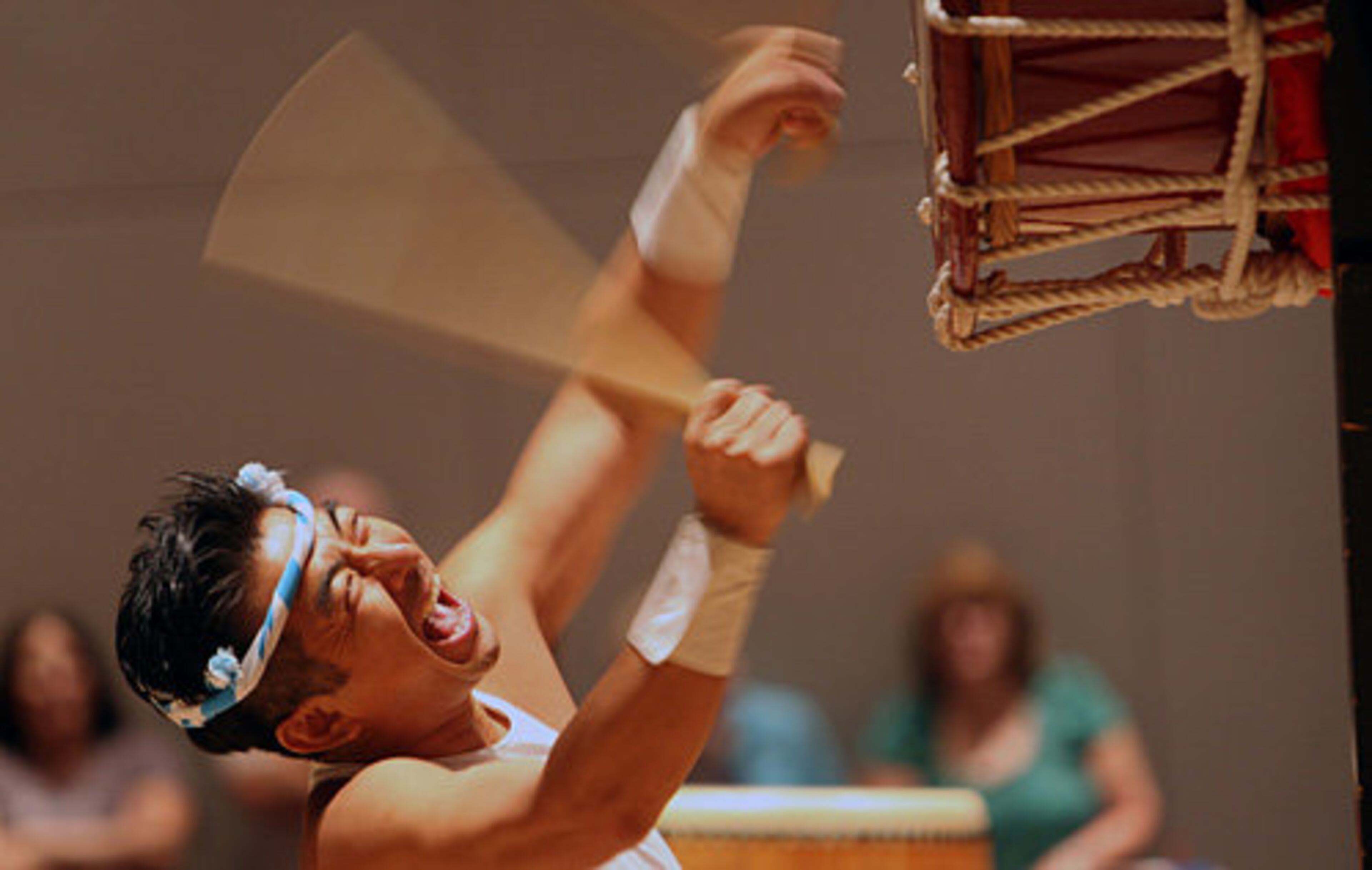 Nagatoshi Sagara of Matsuriza Taiko Drums performs to a packed audience during the annual JapanFest weekend held at the Convention Center at Gwinnett Center Sunday, September 19, 2010. JapanFest, now in its 24th year, is the largest Japanese festival east of Houston and south of Washington DC, typically drawing crowds exceeding 18,000.