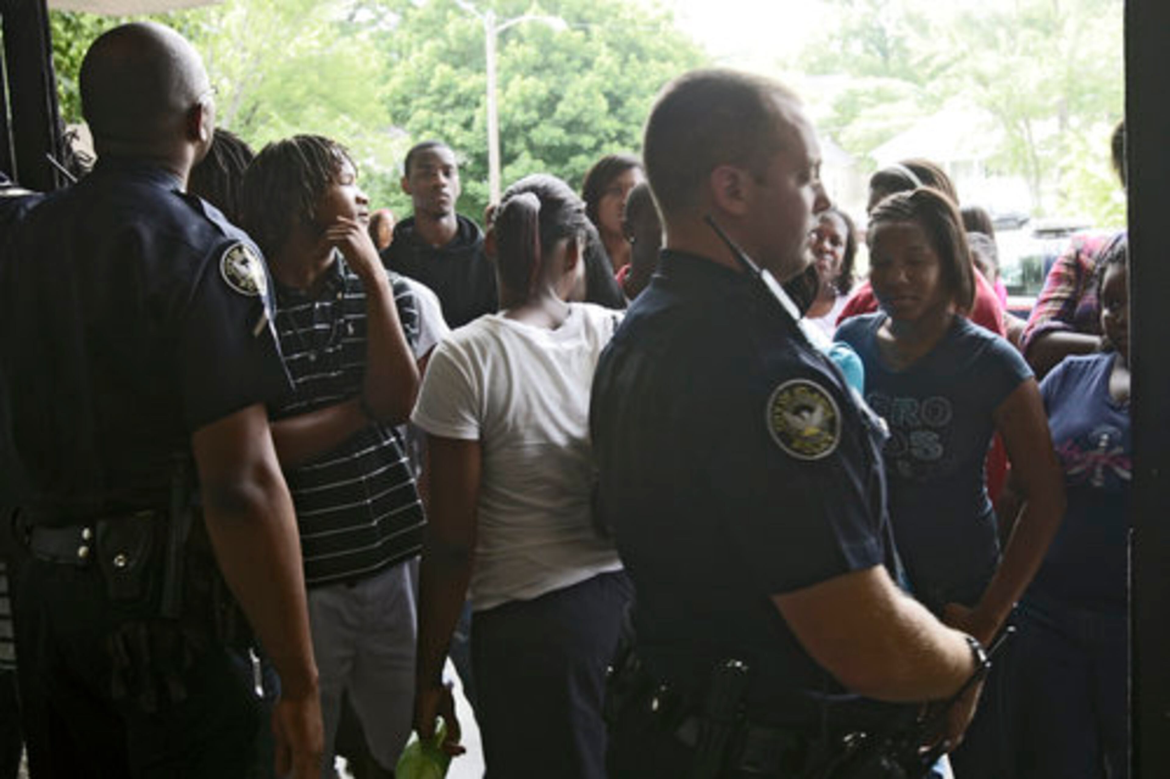 Atlanta police helped with the unexpectedly large crowd. The program funds work experience opportunities for young people.