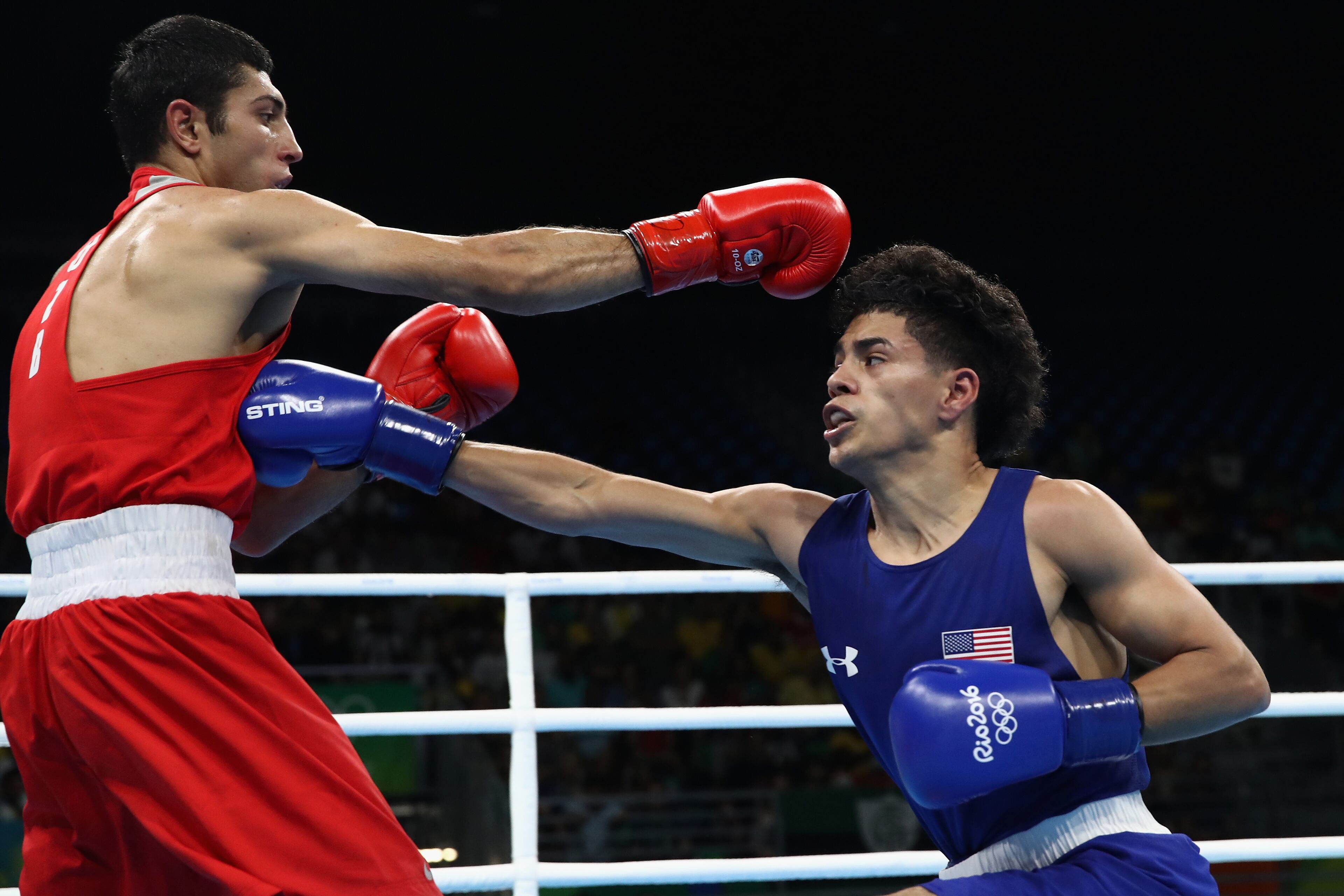 Antonio Vargas fights Shakhobidin Zoirov of Uzbekistahn in the mens Flyweight 52kg during the Boxing at Riocentro on August 15, 2016 in Rio de Janeiro, Brazil. (Photo by Julian Finney/Getty Images)