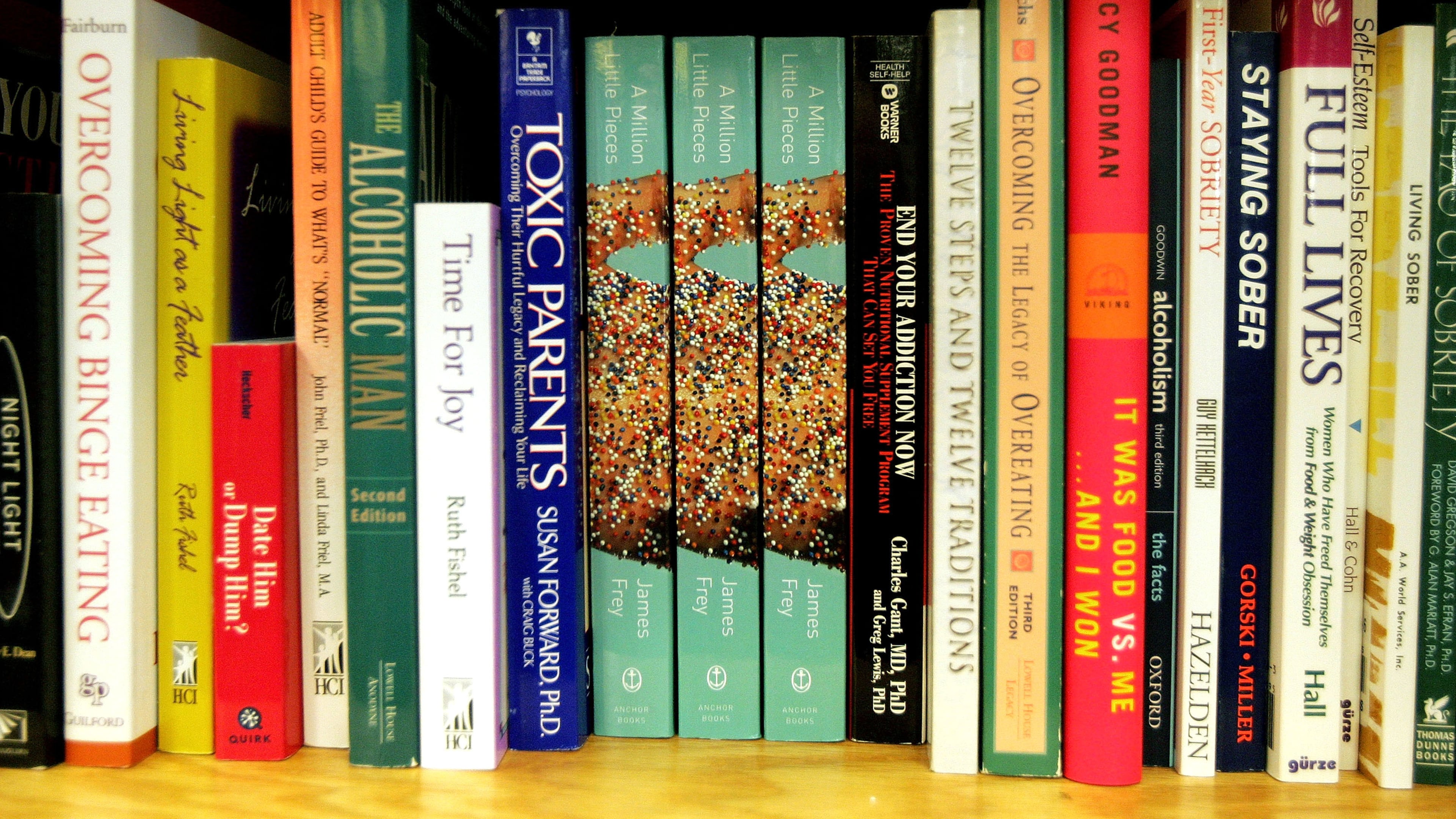 Self-help, recovery books, on display at a book store in Norridge, Illinois. (Photo by Tim Boyle/Getty Images)