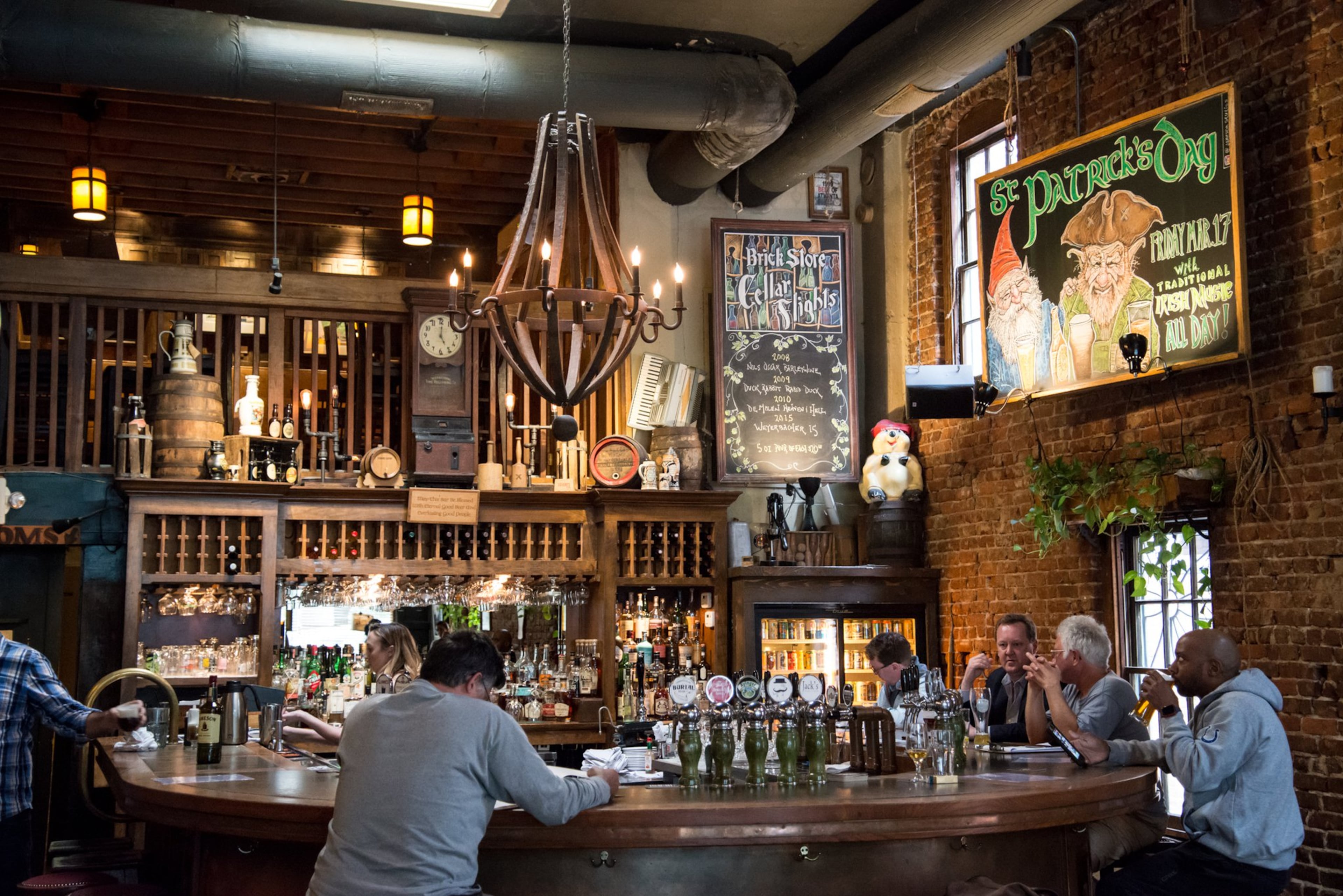The Brick Store Pub in Decatur set up for St. Patrick’s Day in 2020. (Contributed by Mia Yakel)