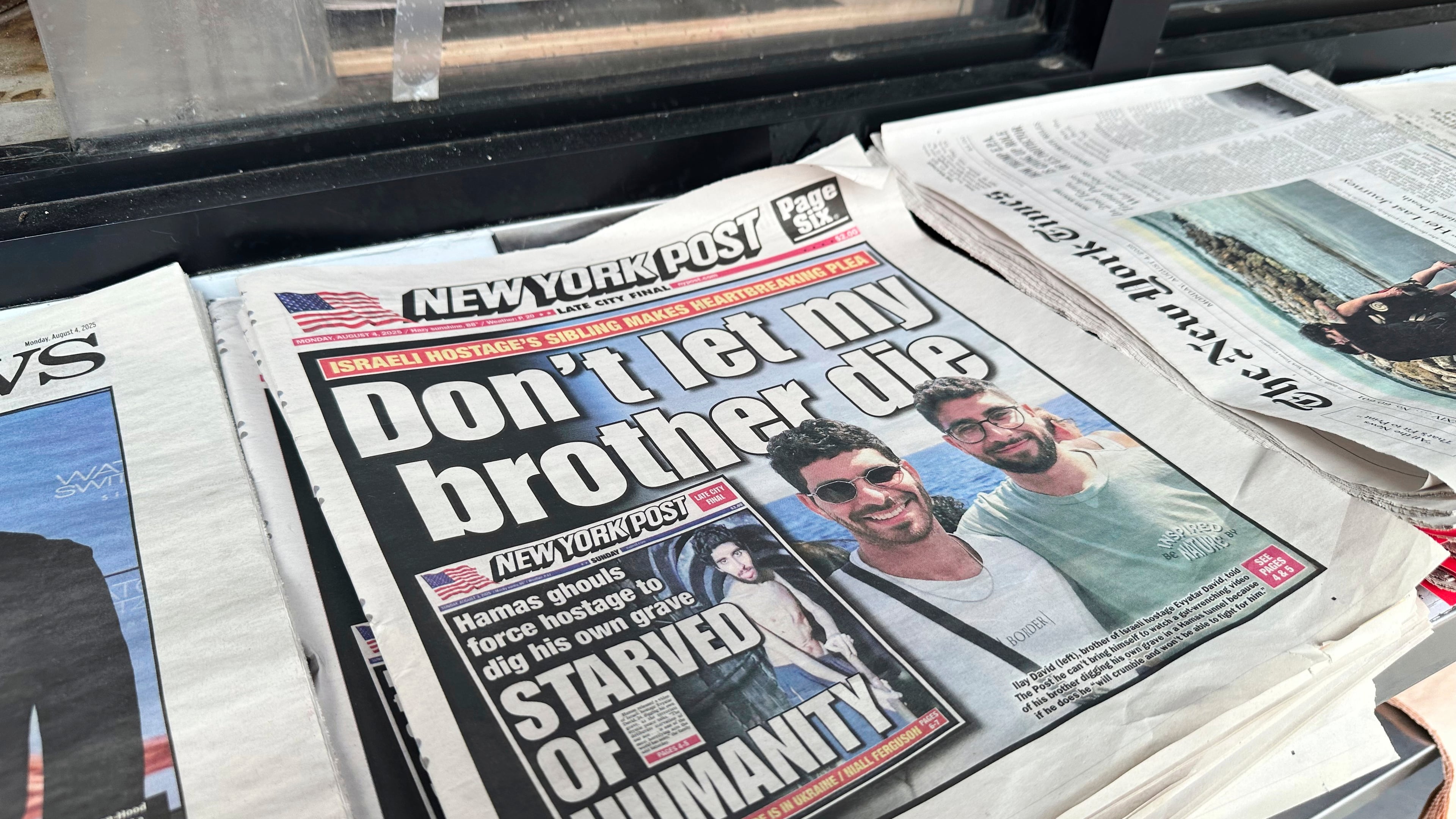 FILE - The New York Post is seen at a newsstand in Manhattan, Aug. 4, 2025. (AP Photo/Jennifer Peltz, File)