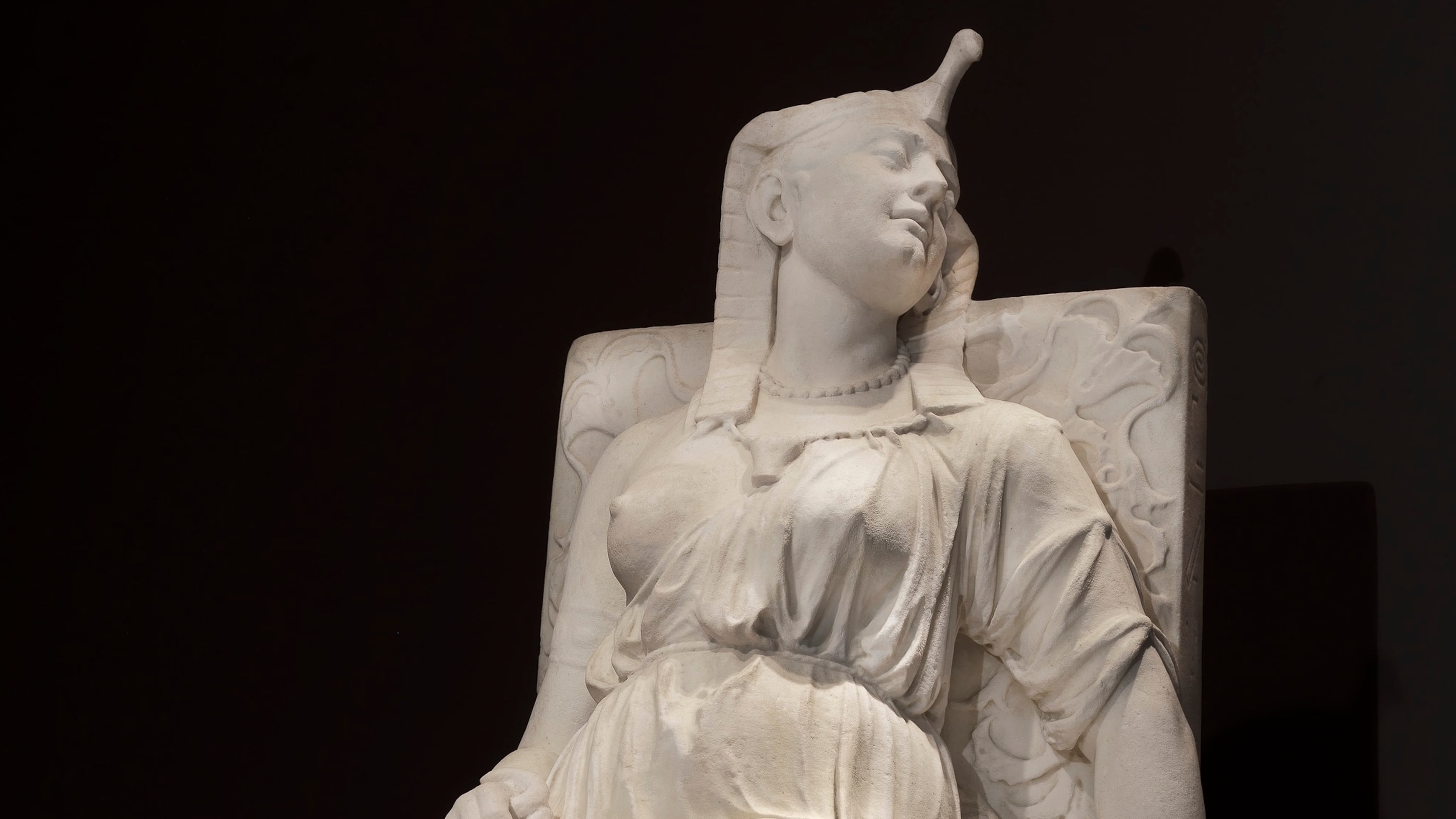 "The Death of Cleopatra" (1876), detail of a marble sculpture from the Georgia Museum of Art exhibit "Edmonia Lewis: Said in Stone." (Courtesy of Smithsonian American Art Museum/Gene Young)