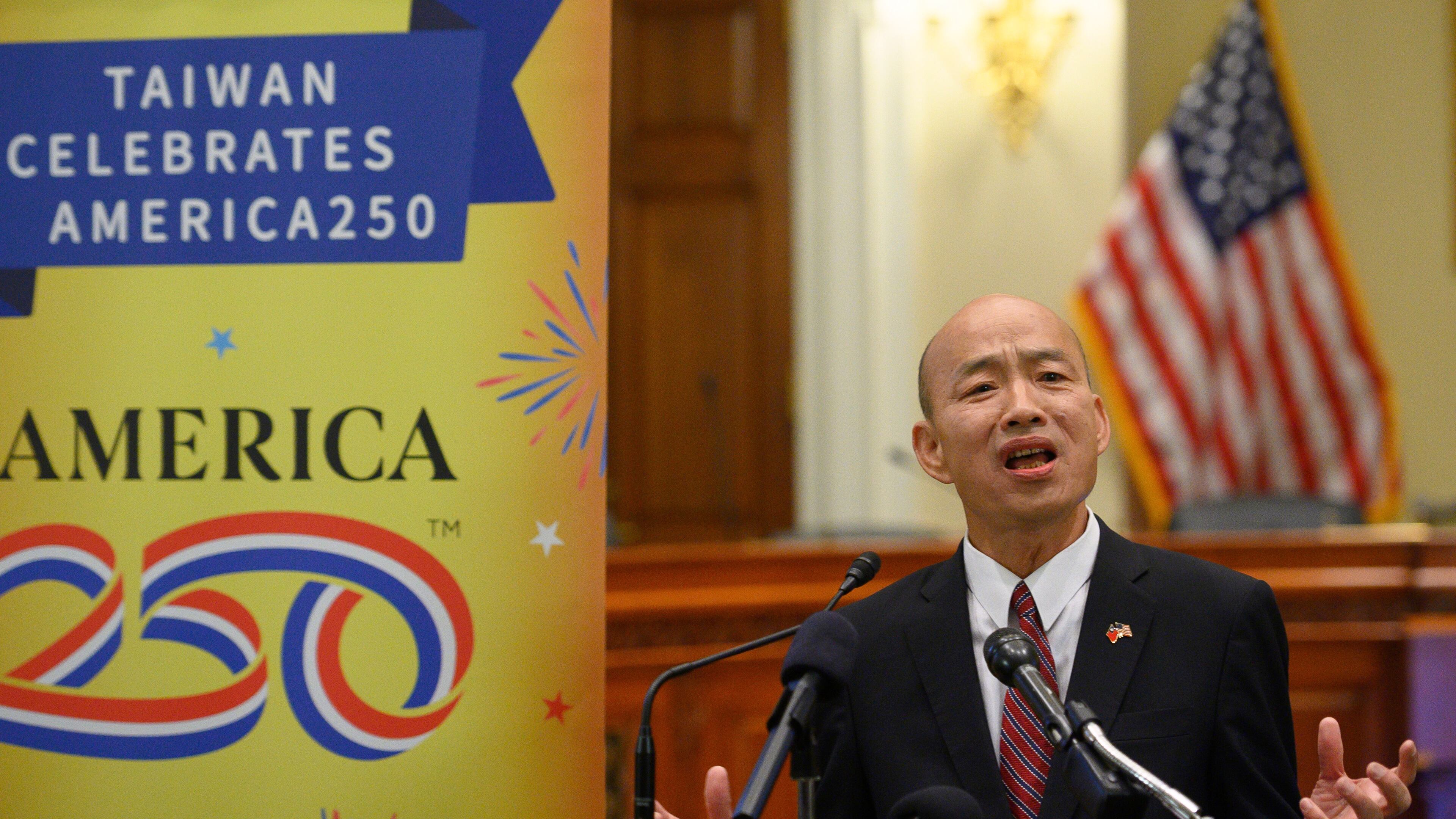 Han Kuo-yu, Taiwan's President of the Legislative Yuan speaks during a reception hosted by the Taipei Economic and Cultural Representative Office in the United States, (TECRO), on Capitol Hill in Washington, Wednesday, June 24, 2026. (AP Photo/Cliff Owen)