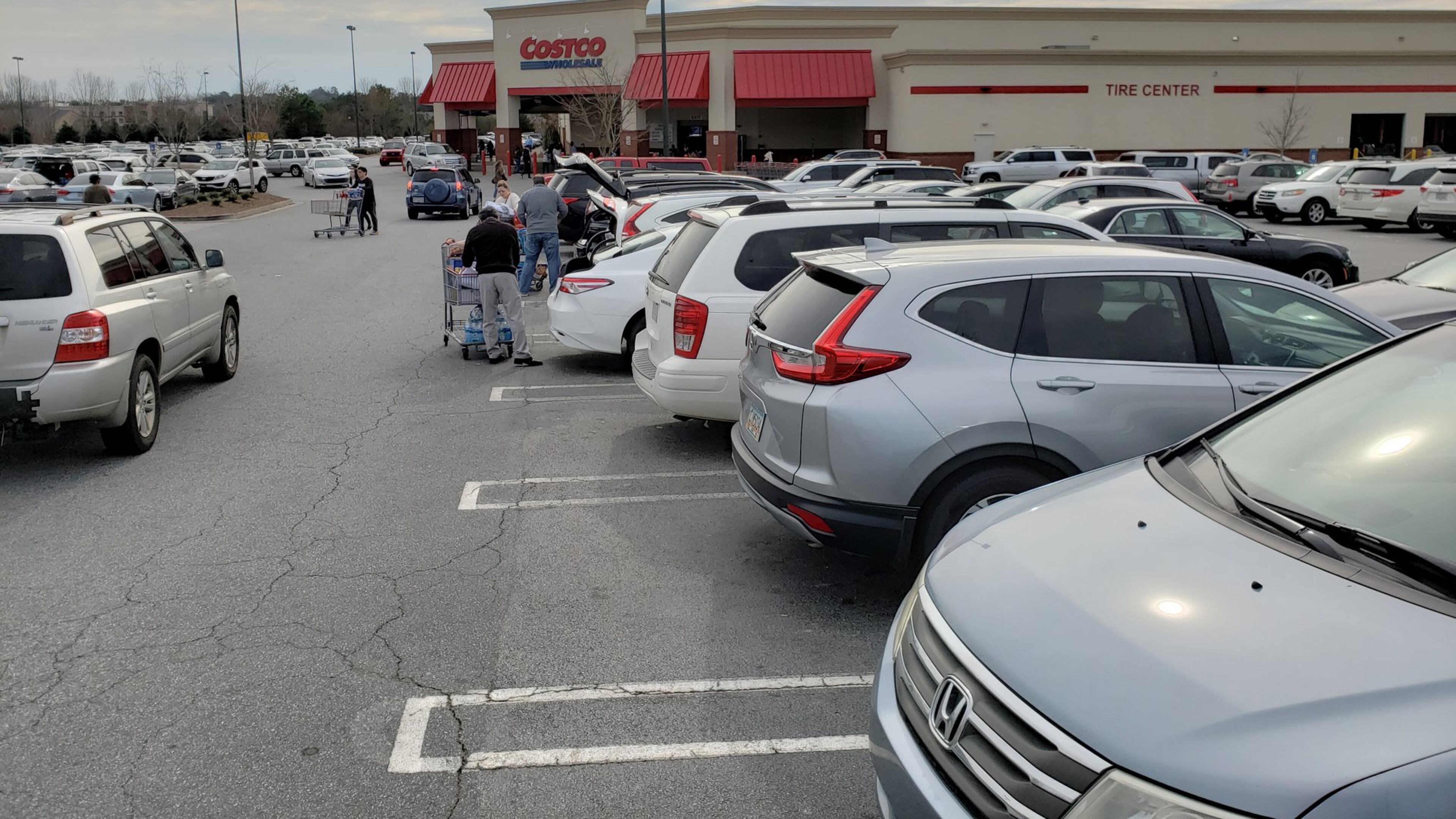 Concerns about the new coronavirus and increasing cases in the United States pushed some metro Atlanta shoppers to stock up on food, water and other supplies in recent days, including at a Costco in Buford in Gwinnett County. MATT KEMPNER / AJC