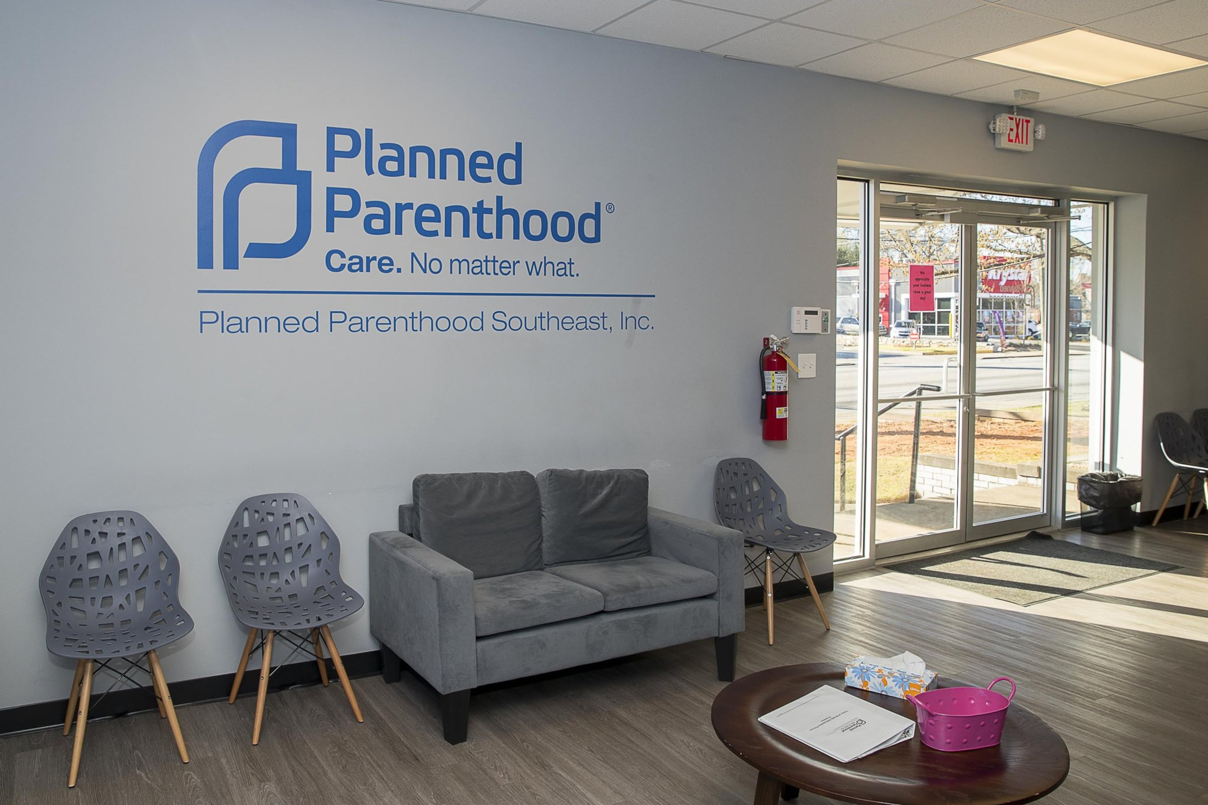 The lobby inside the Planned Parenthood East Atlanta health center. (Alyssa Pointer/AJC)