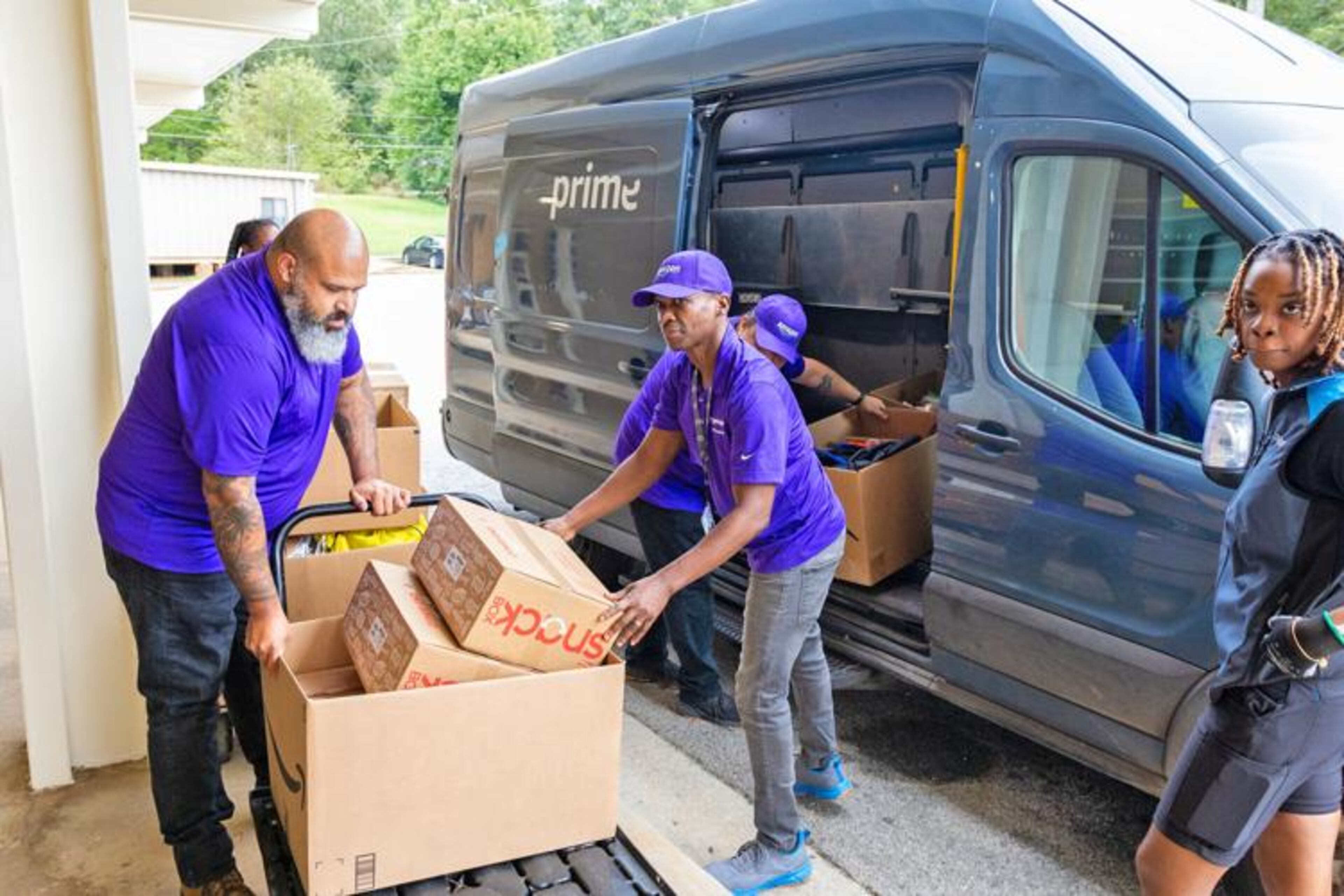 The school supplies being delivered to the school. (Photo provided by Clayton News-Daily)