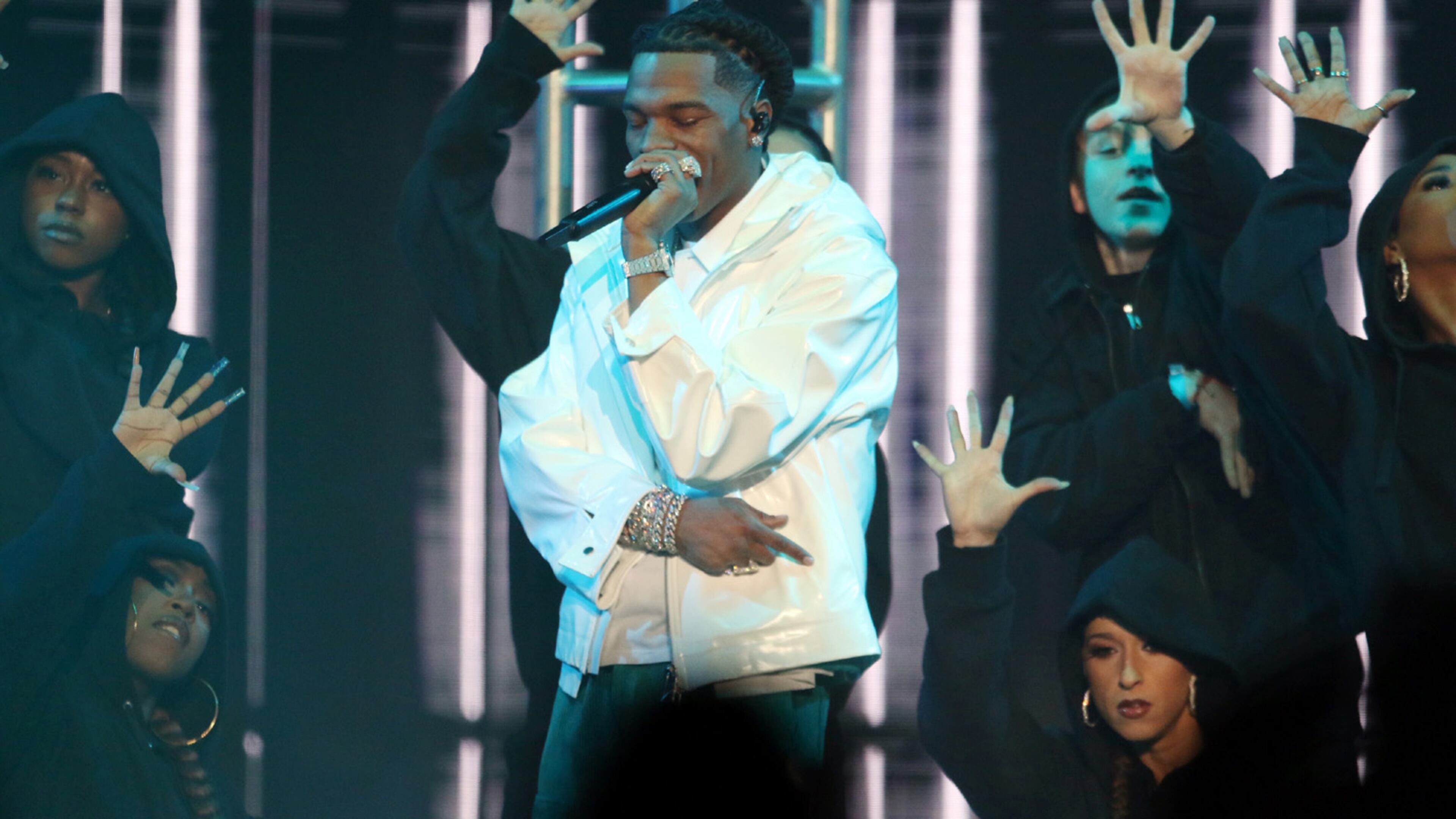 Atlanta native and Grammy nominee rapper Lil Baby State Farm Arena on Sunday, December 12, 2021.
Robb Cohen for the Atlanta Journal-Constitution