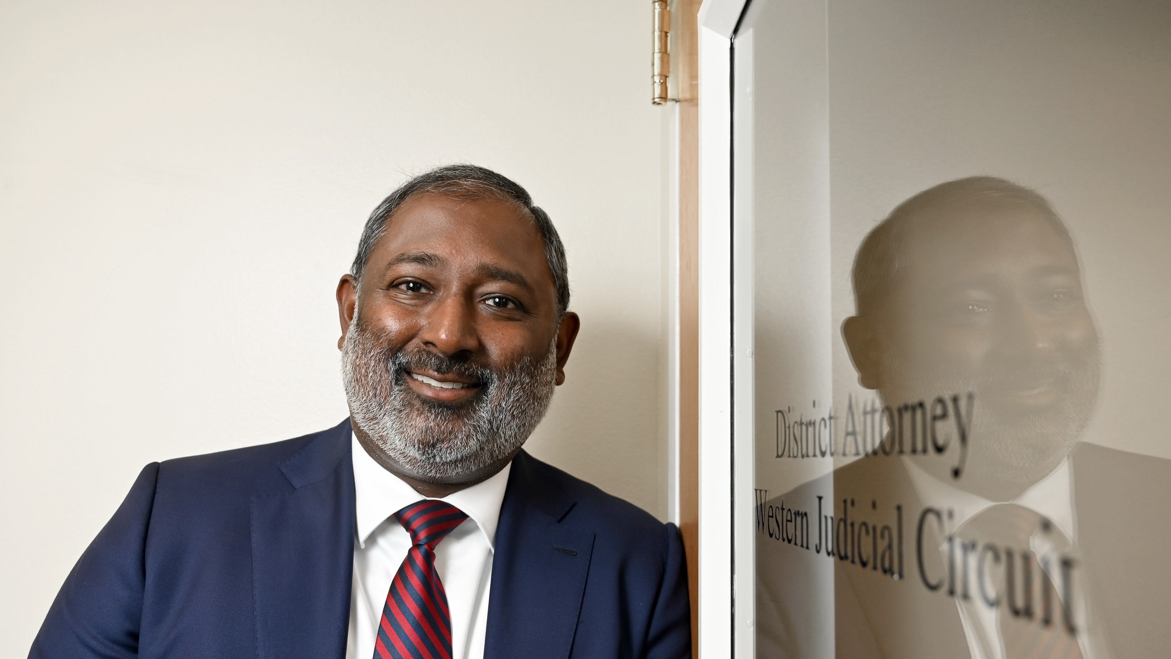 Western Judicial Circuit District Attorney Kalki Yalamanchili poses for photo at Athens-Clarke County Courthouse, Wednesday, June 18, 2025, in Athens. He won as an independent. (Hyosub Shin/AJC)