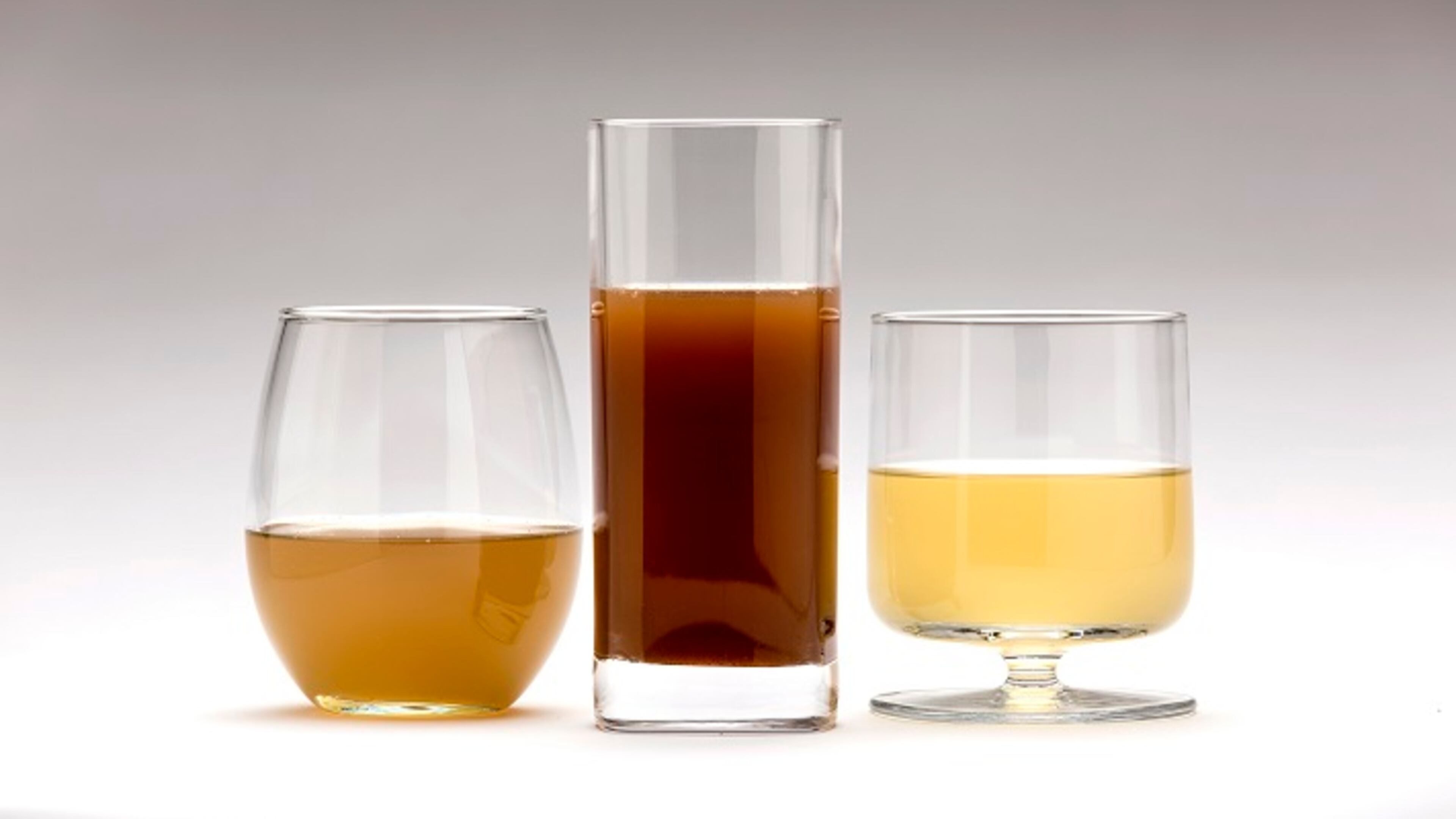 From left, chicken stock, dark beef stock and fish stock. (Ricardo DeAratanha/Los Angeles Times/TNS)