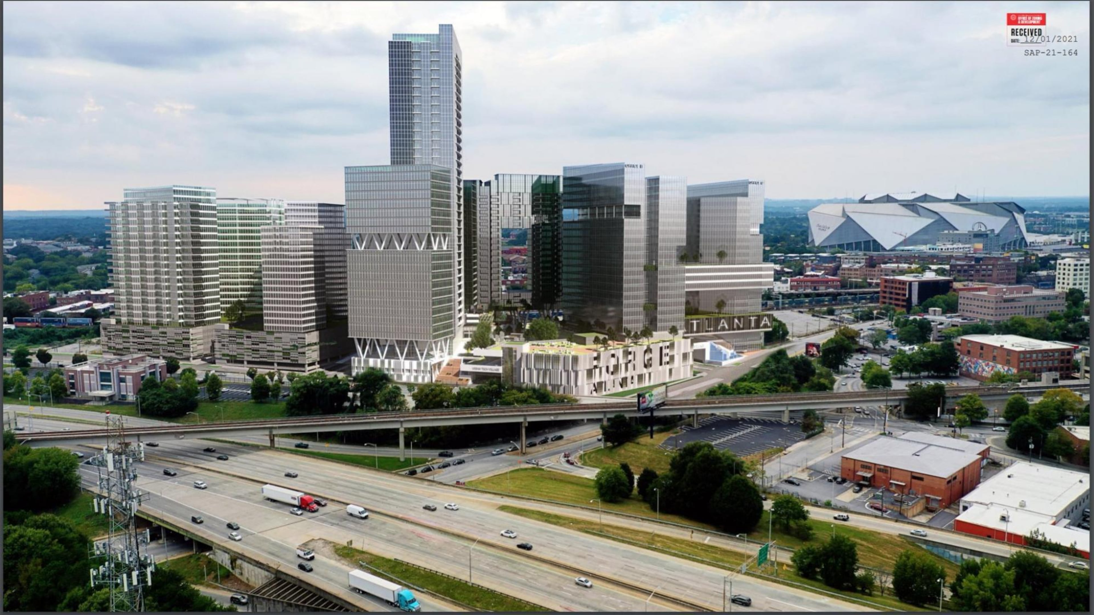 This is a rendering of the Forge Atlanta proposal by Urbantec Development Partners, which was revealed in 2021.
