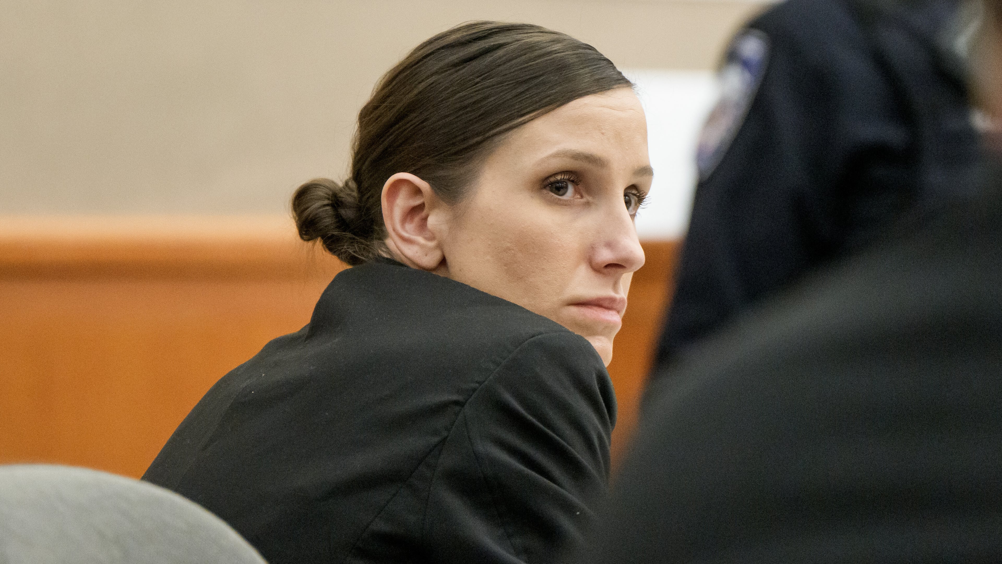 FILE -Kouri Richins looks on during her murder trial at the Summit County Courthouse in Park City, Utah, Monday, Feb. 23, 2026. (AP Photo/Spenser Heaps, Pool, File)