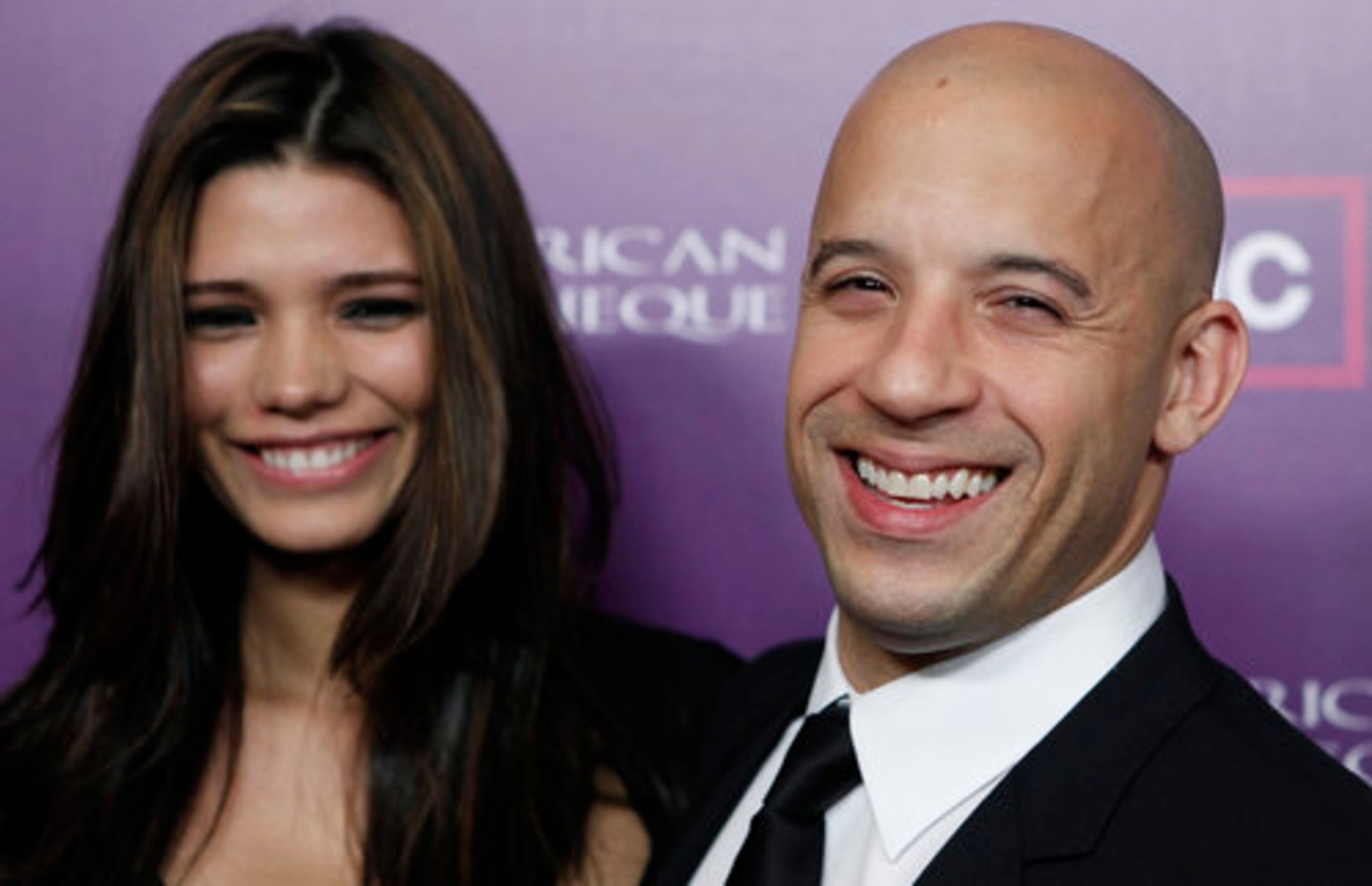 Actor Vin Diesel and Paloma Jimenez arrive.