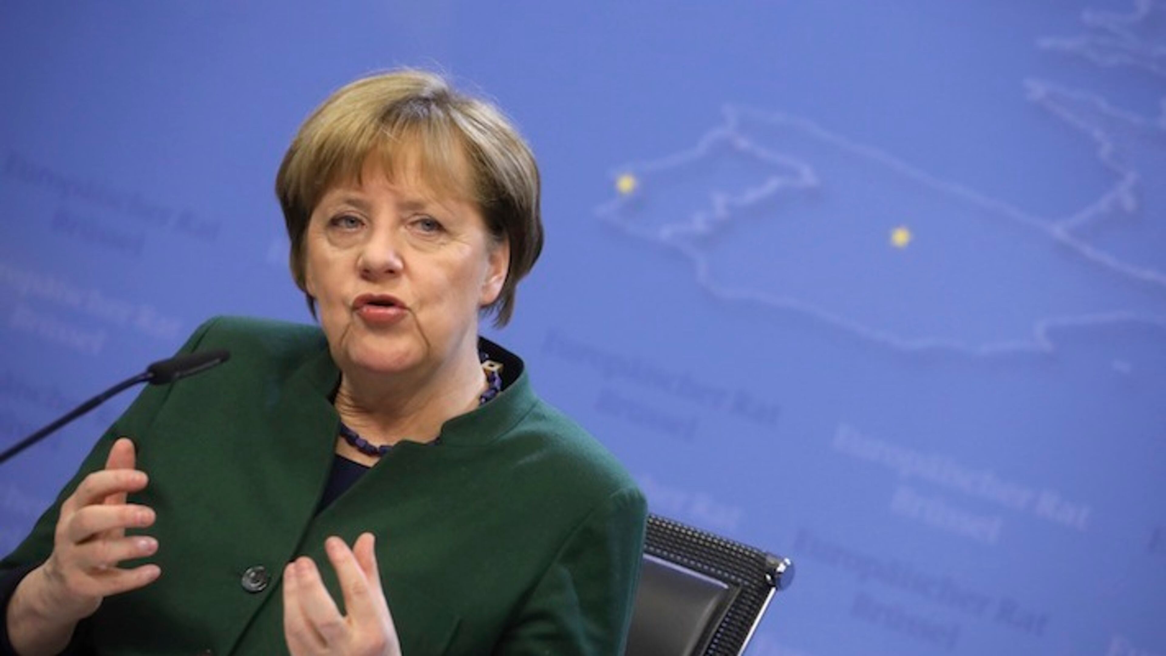German Chancellor Angela Merkel speaks during a media conference at the end of an EU summit in Brussels on Friday, March 10, 2017. (AP Photo/Olivier Matthys)