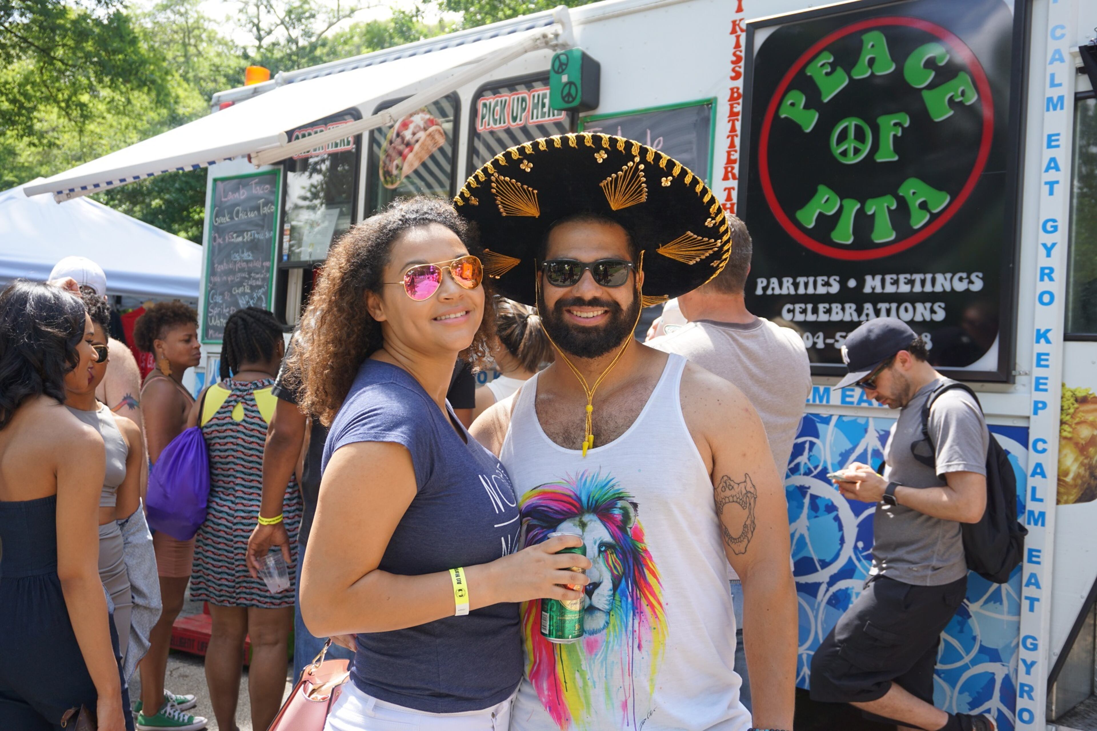 Briana Lott and Andre Samuelson took a couples' pic in the midst of the spirited crowd of festival goers at the highly-anticipated Atlanta Margarita + Taco Festival in Grant Park Saturday, May 2017.
