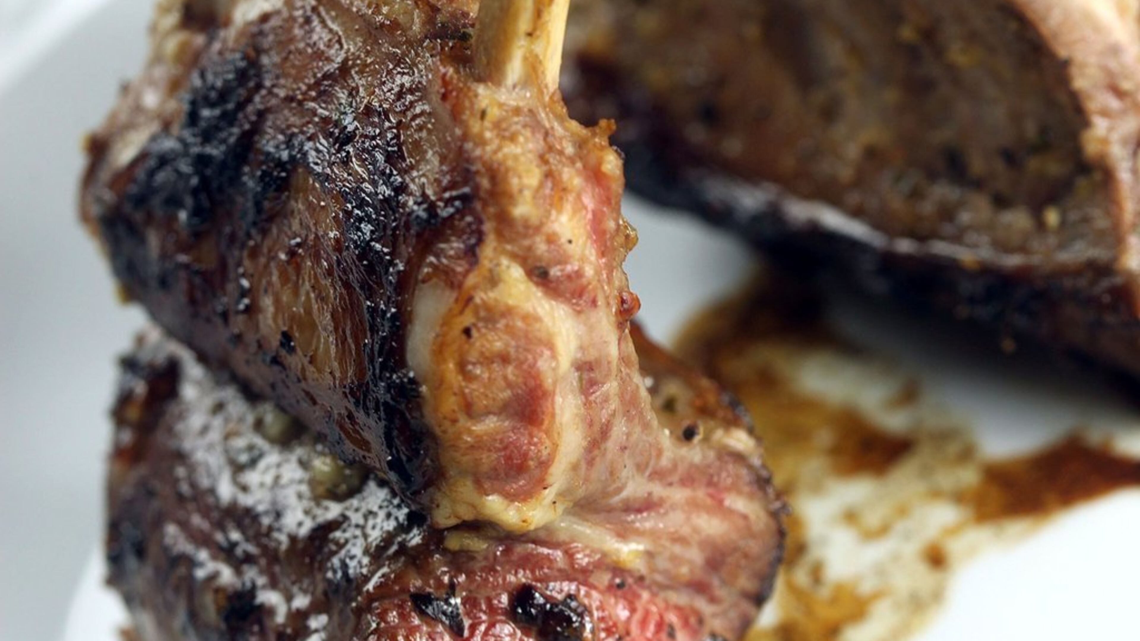Pan seared rack of lamb with mint pesto. (Andre J. Jackson/Detroit Free Press/TNS)