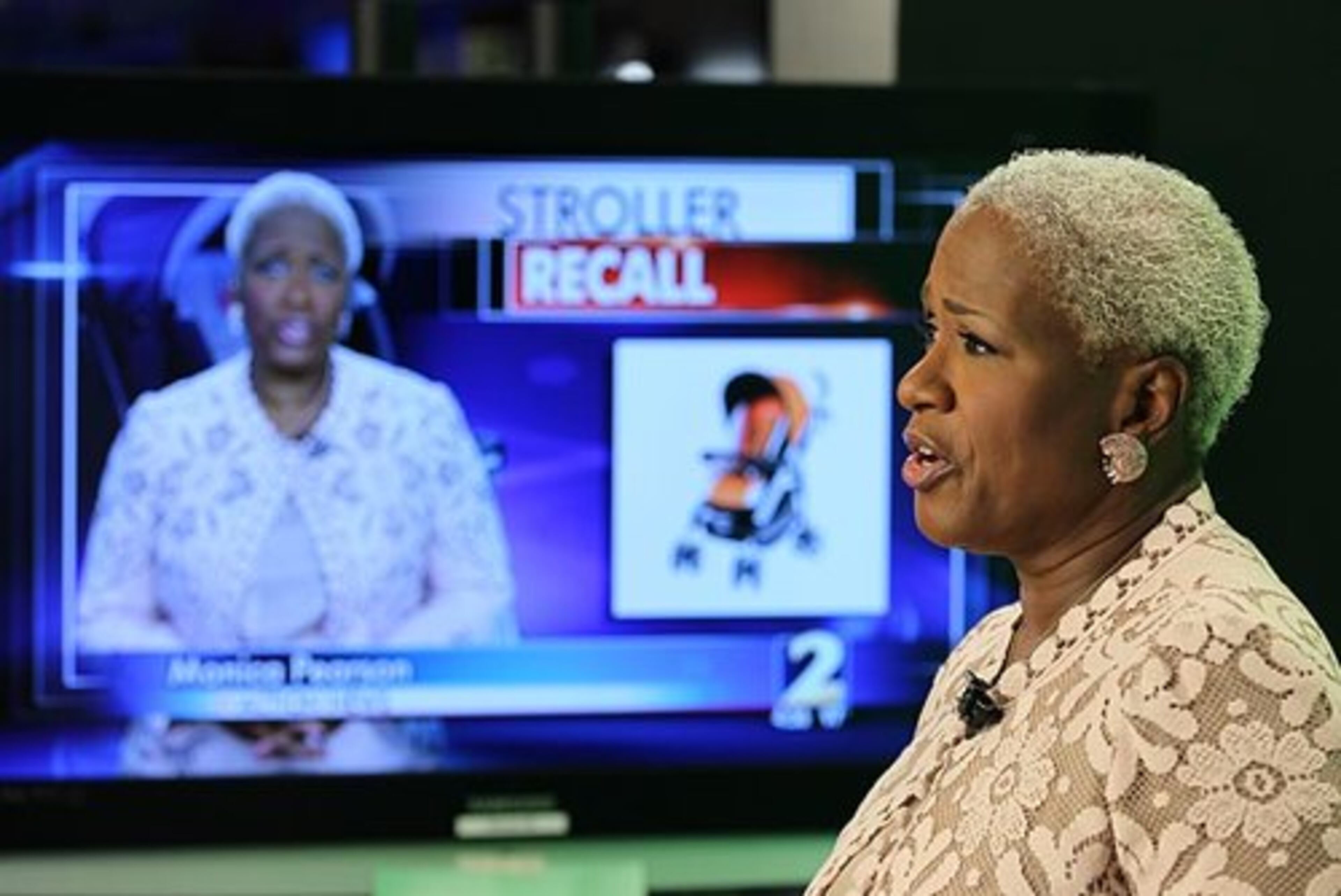 Pearson delivers a segment during the broadcast.