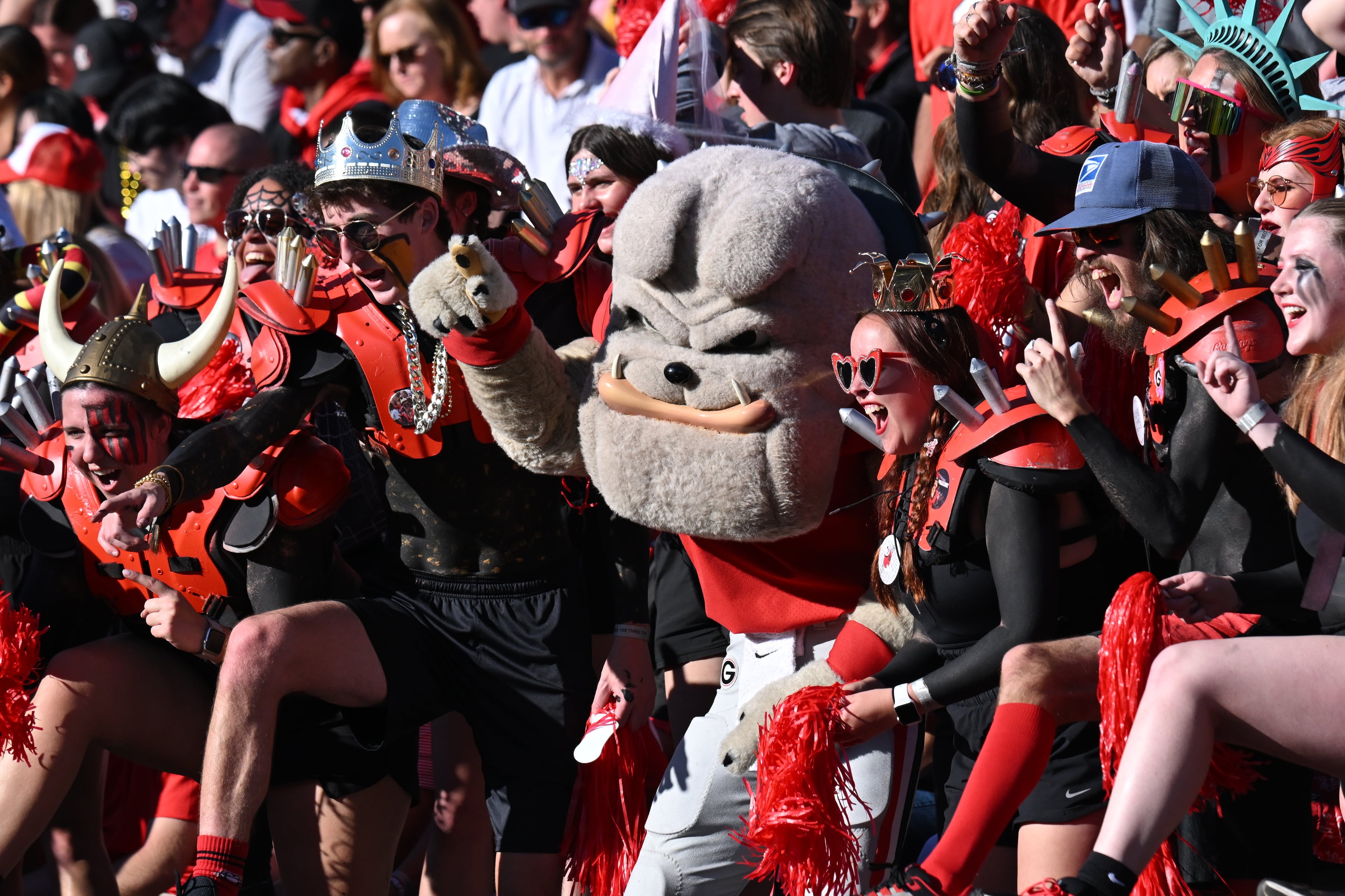 Georgia fans cheer before an NCAA football game against Missouri at Sanford Stadium, Saturday, November 4, 2023, in Athens. Georgia won 30-21 over Missouri. (Hyosub Shin / Hyosub.Shin@ajc.com)