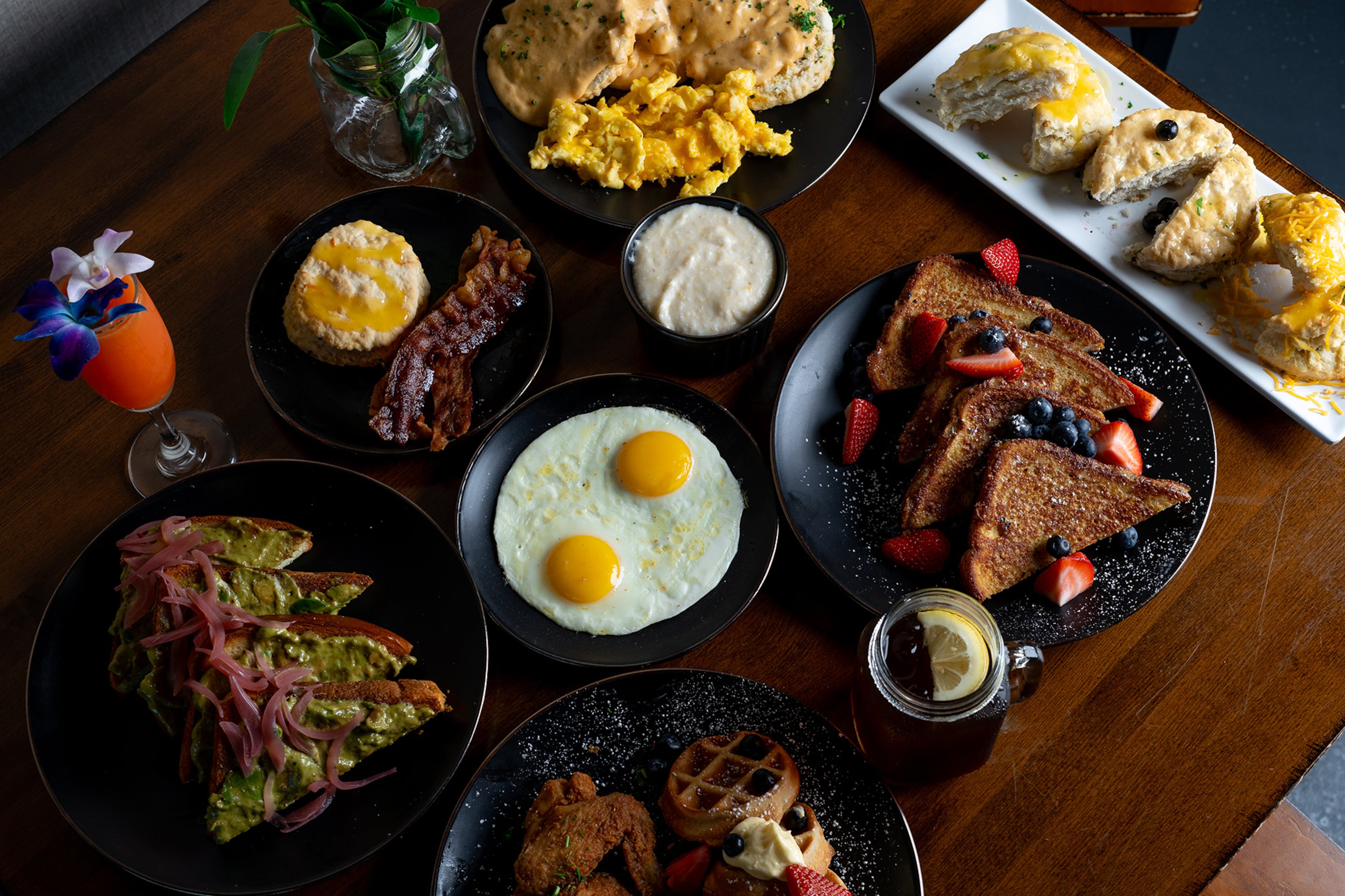 A selection of breakfast items at Buttermilk Biscuit, the College Park brunch restaurant that opened a second location in Stonecrest. (Courtesy of Buttermilk Biscuit)