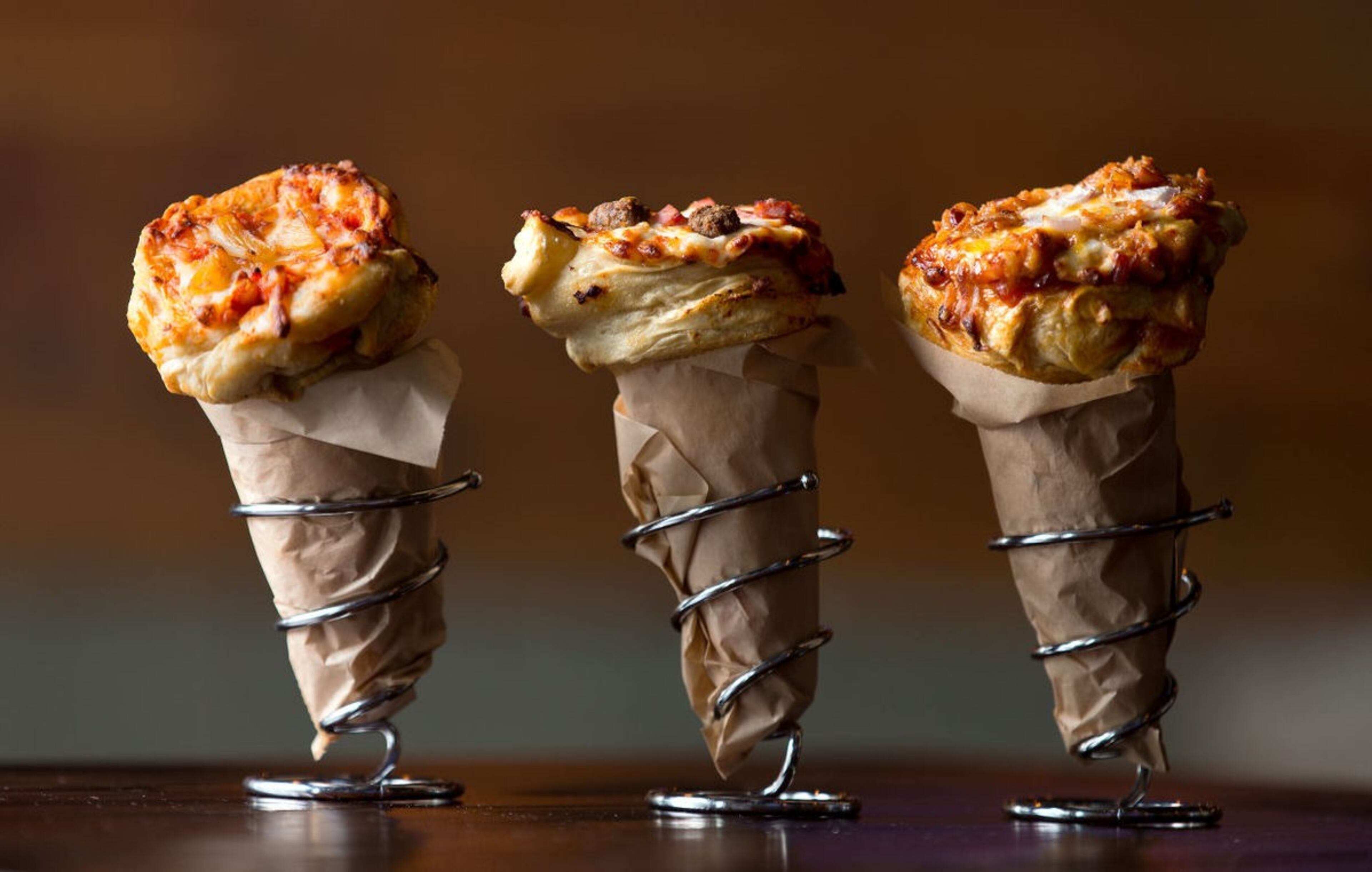 A variety of pizza cones are on the menu at Mist. / Photo courtesy of Mist