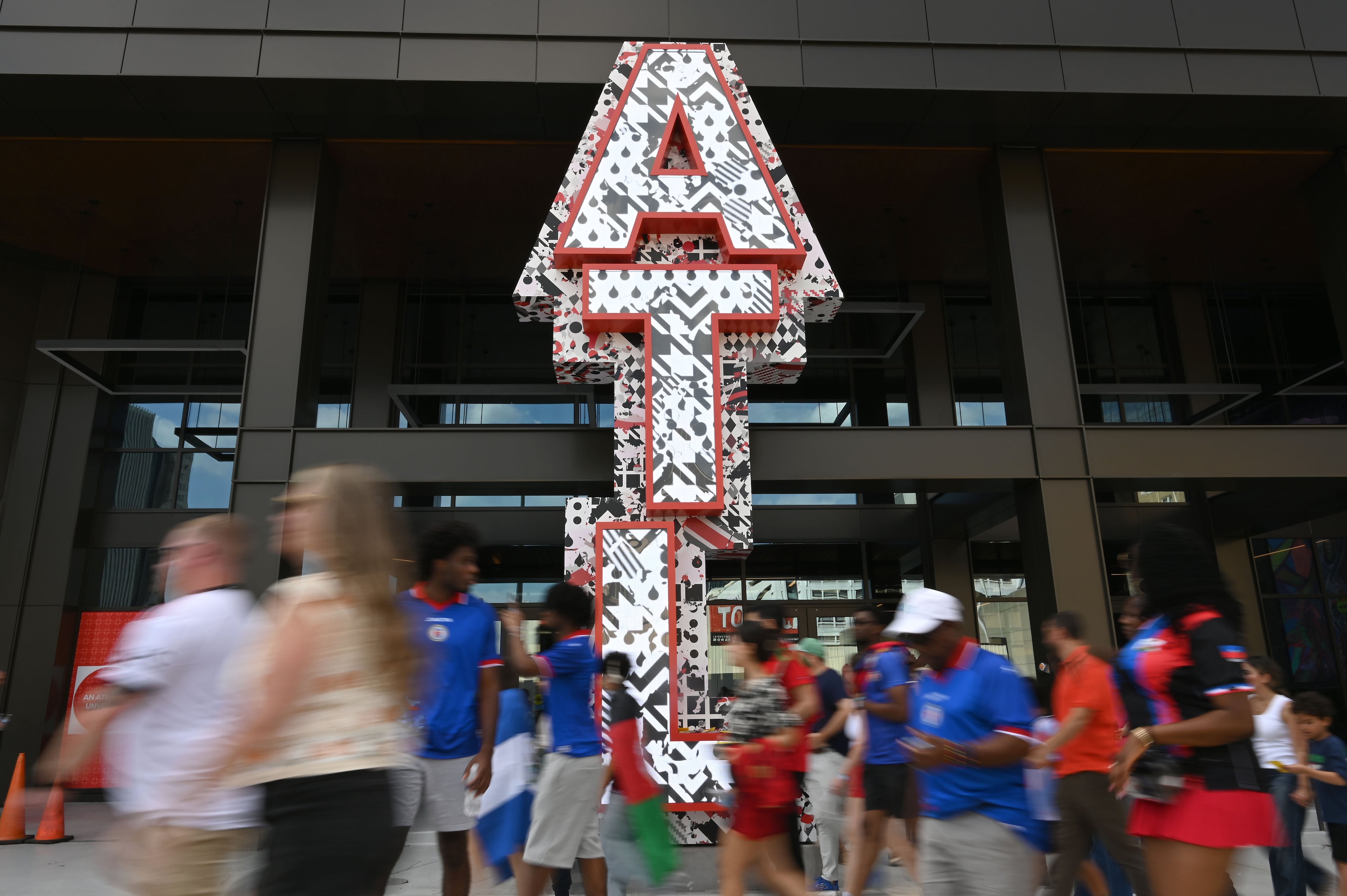 Soccer fans head to Atlanta Stadium (Mercedes-Benz Stadium) to watch the Morocco vs. Haiti FIFA World Cup match on Wednesday, June 24, 2026, in Atlanta. (Hyosub Shin/AJC)