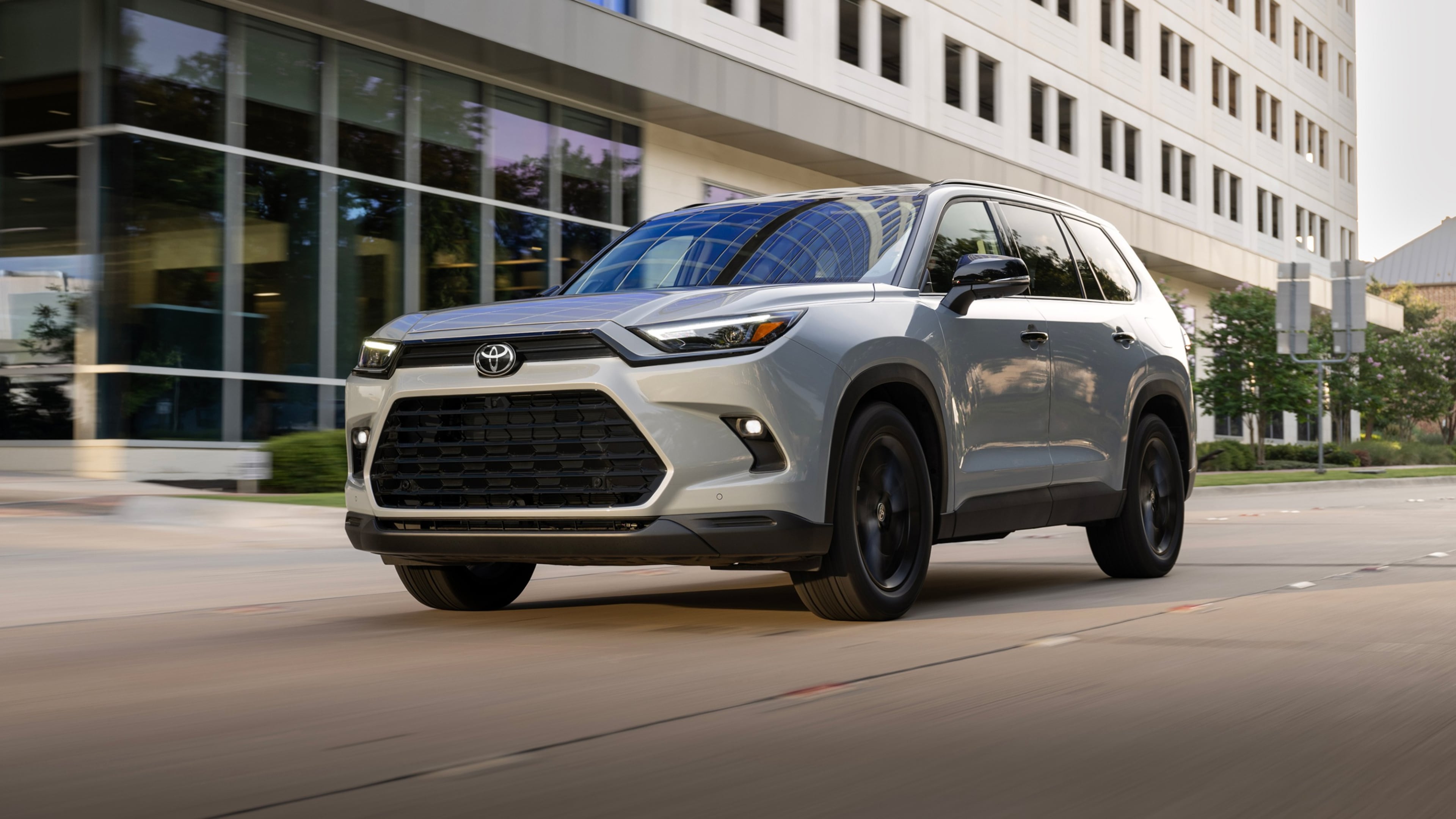 This photo provided by Toyota shows a Grand Highlander. This family-friendly three-row SUV gets up to an EPA-estimated 36 mpg for 2026 with its available hybrid powertrain. (Courtesy of Toyota Motor Sales U.S.A. via AP)