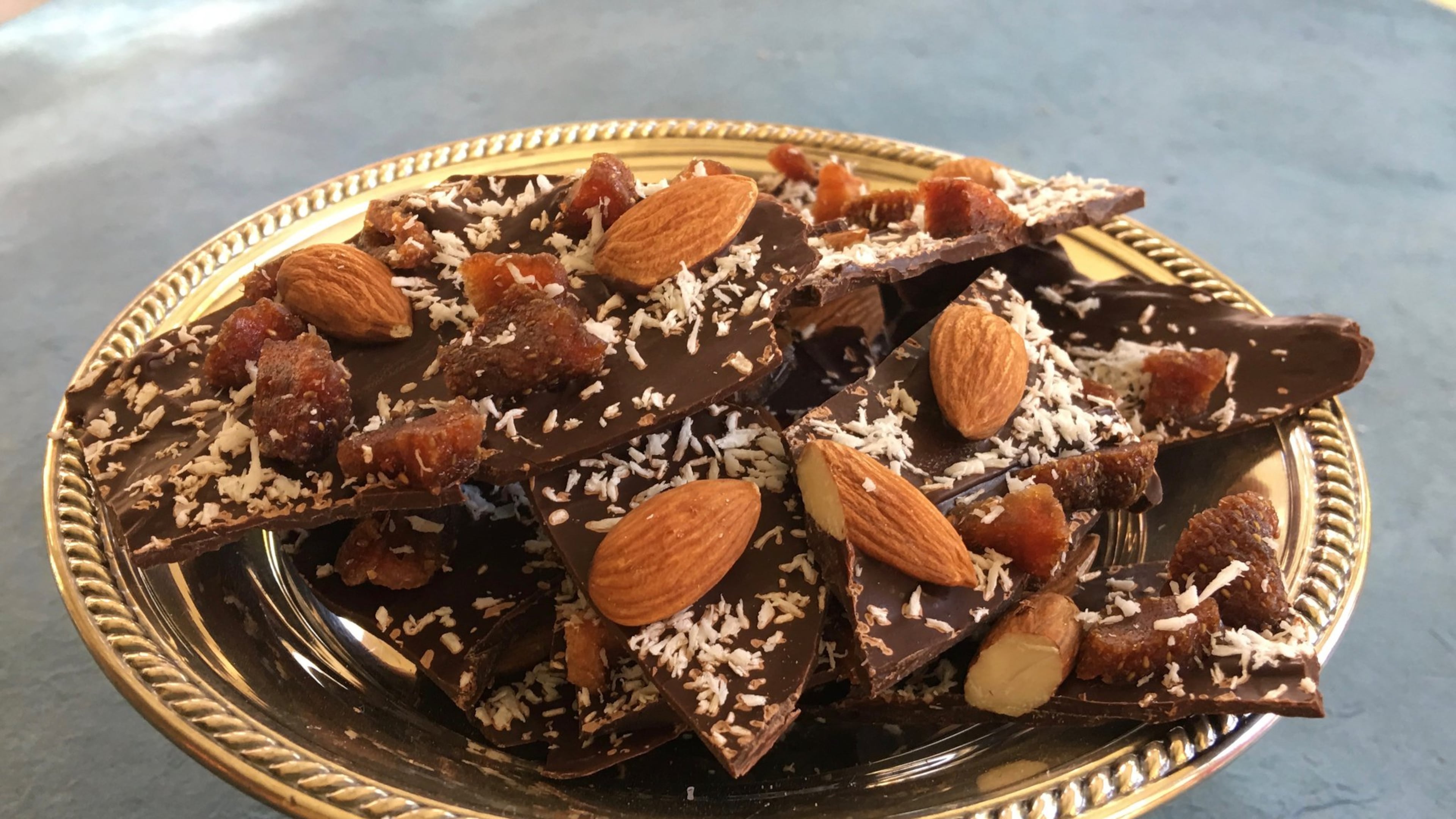 For a little indulgence for good health, you can make Dark Chocolate Bark with Fruit & Nuts. CONTRIBUTED BY KELLIE HYNES